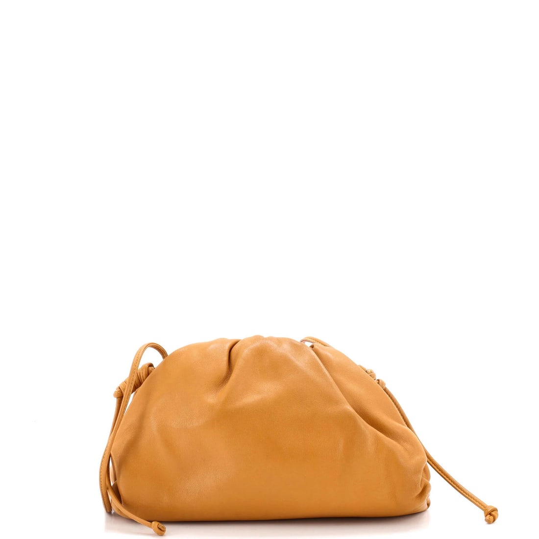 Veneta Bottega Leather Mini Pouch: Veneta Bottega Leather Mini Pouch The Veneta Bottega Leather Mini Pouch is a stylish and compact cross body bag with a rich brown leather exterior and gold hardware. Measuring just 5" tall and 9"