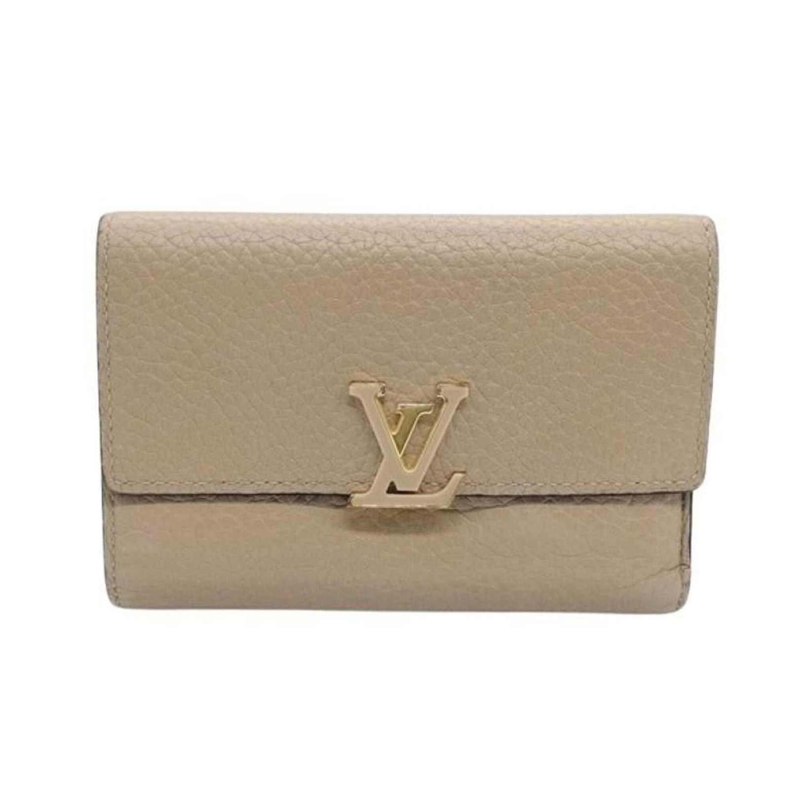 Louis Vuitton Wallet (Tri-Fold): Louis Vuitton Wallet (Tri-Fold) Tri-fold wallet from Louis Vuitton, featuring the iconic monogram pattern in beige. Made in France, this wallet measures 9cm x 13cm x 2cm and is designed for everyday