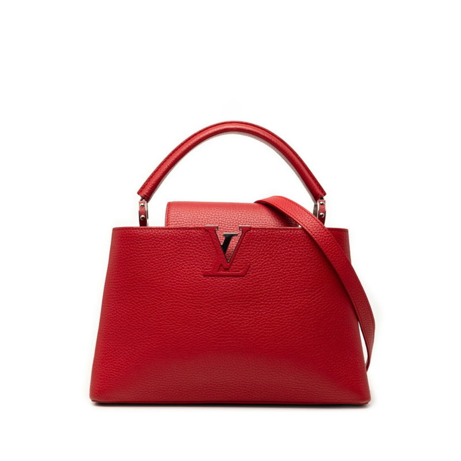 Shoulder Bag Handbag Leather Louis Vuitton: Shoulder Bag Handbag Leather Louis Vuitton Red color, Ruby, Taurillon leather, and a signature make this Louis Vuitton shoulder bag a stylish accessory for women. Measuring 20cm x 31cm x 11cm, it