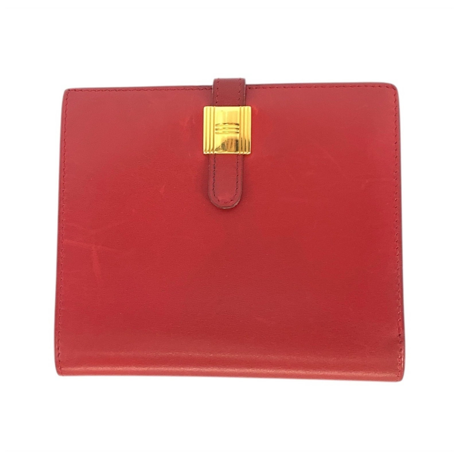 Hermes Leather Wallet Bi: Hermes Leather Wallet Bi Made from high-quality French leather, this bi-fold wallet features a striking red color that adds a pop of personality to any outfit. With its classic design and compact