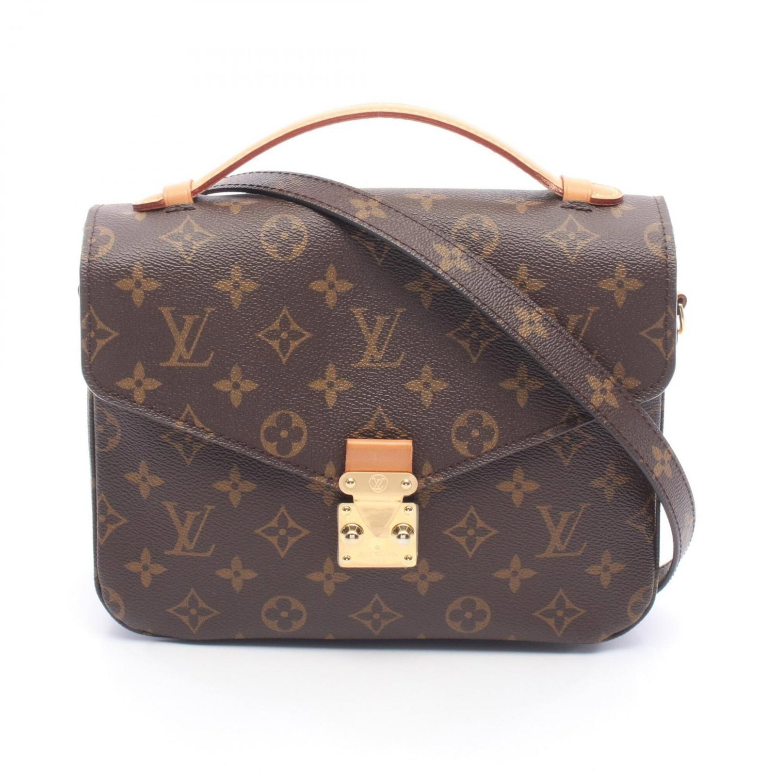 Canvas Pvc Leather Monogram Pochette Handbag Vuitton: Canvas Pvc Leather Monogram Pochette Handbag Vuitton Brown Louis Vuitton Monogram Pochette Handbag with Coated Canvas, PVC, and Leather Details, Measuring 18.5cm x 24cm x 6.5cm. This pochette