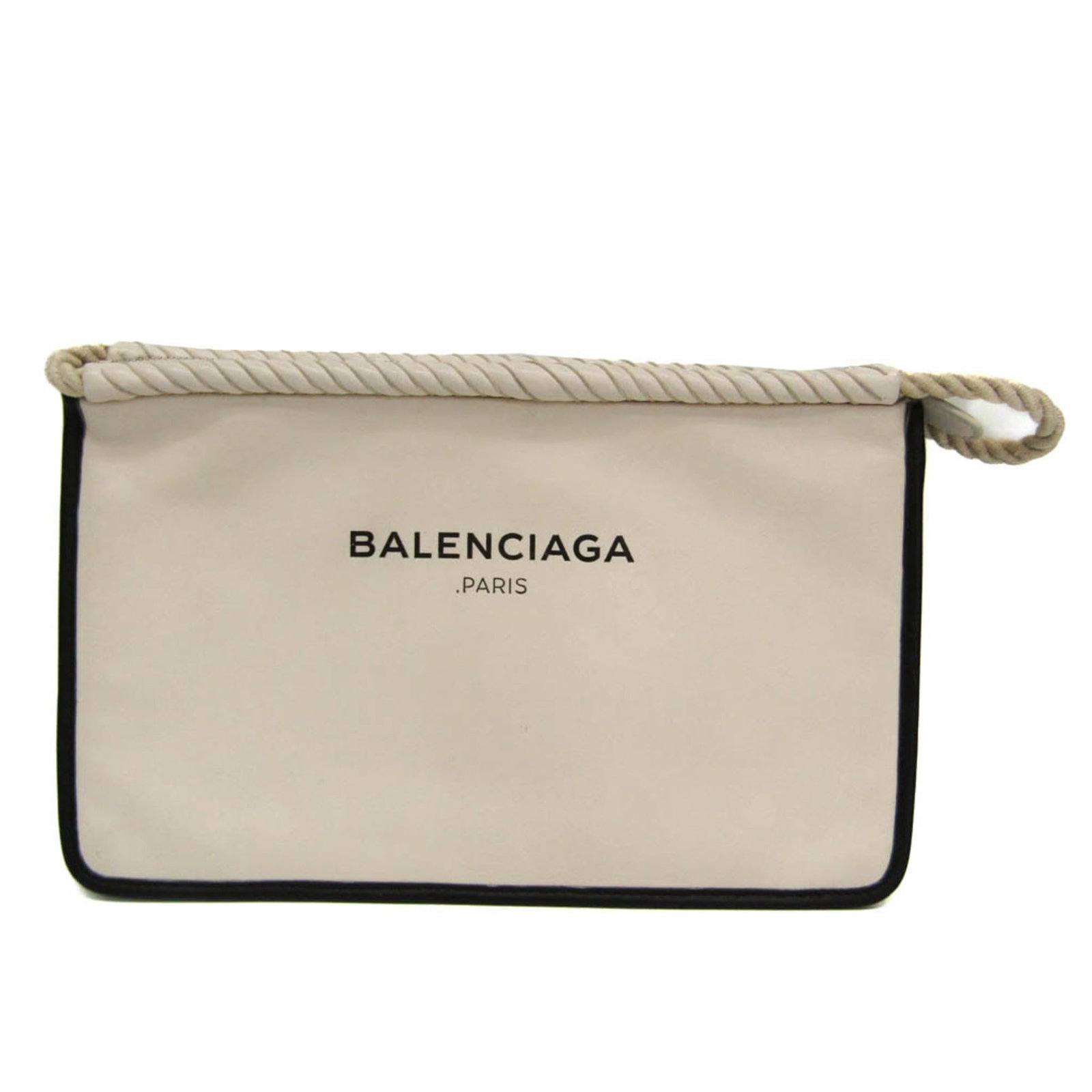 Clutch Bag Leather By Balenciaga: Clutch Bag Leather By Balenciaga Black and off-white leather clutch bag from Balenciaga, featuring a zipper closure and open pocket. Measuring 19cm x 29.5cm, it has a total weight of 300g and a