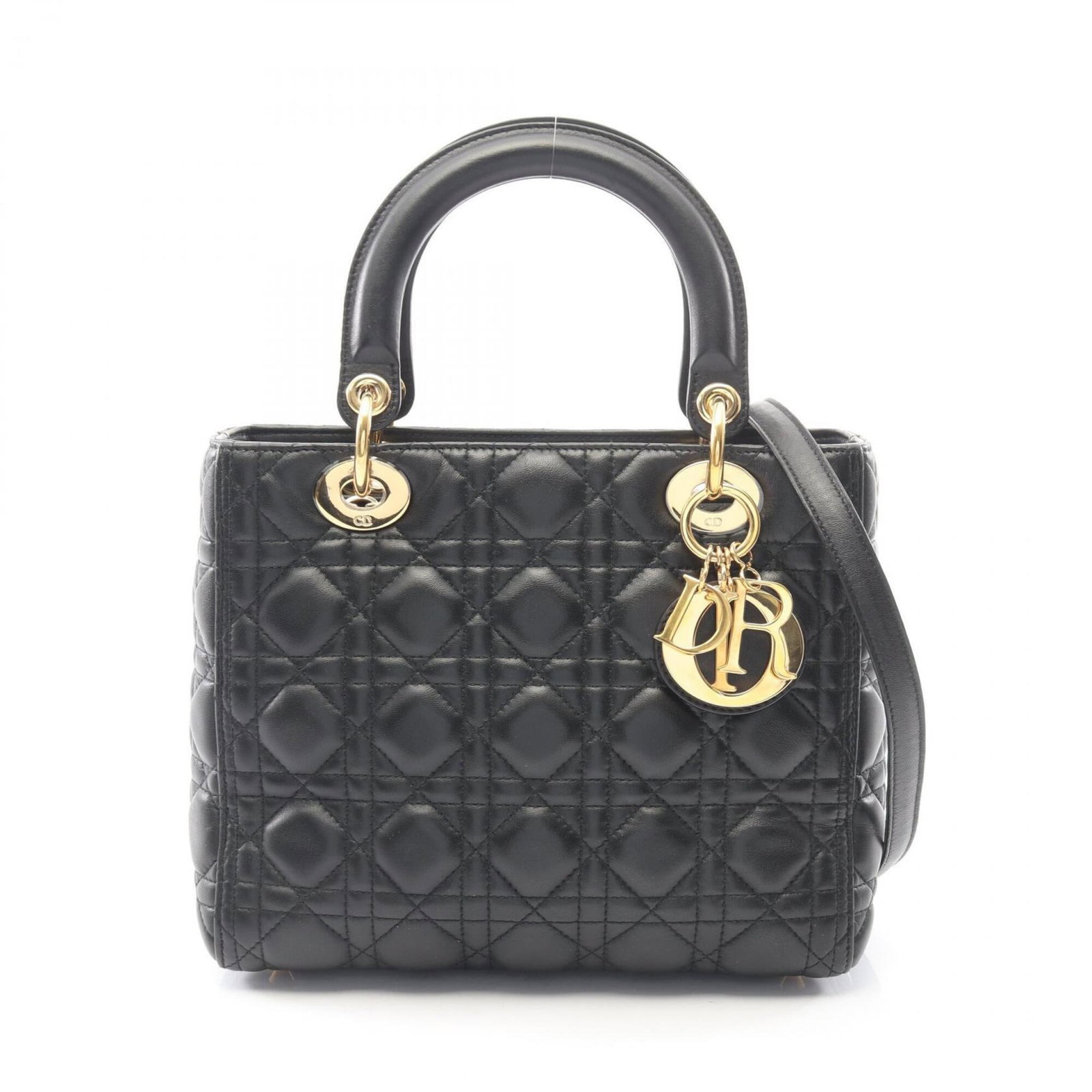 Handbag Leather Dior Christian: Handbag Leather Dior Christian This black leather handbag from Christian Dior measures 20cm x 24cm x 11cm and features a classic design. Made from high-quality leather, its sleek silhouette makes it
