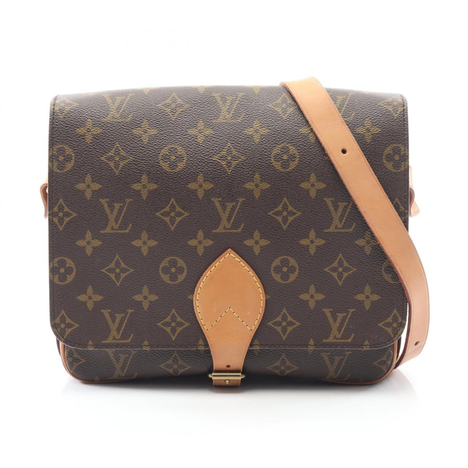 Coated Canvas Leather Louis Vuitton Shoulder Bag: Coated Canvas Leather Louis Vuitton Shoulder Bag Coated canvas and leather come together in this classic Louis Vuitton shoulder bag, featuring a timeless brown monogram pattern. Measuring 23cm x 26cm