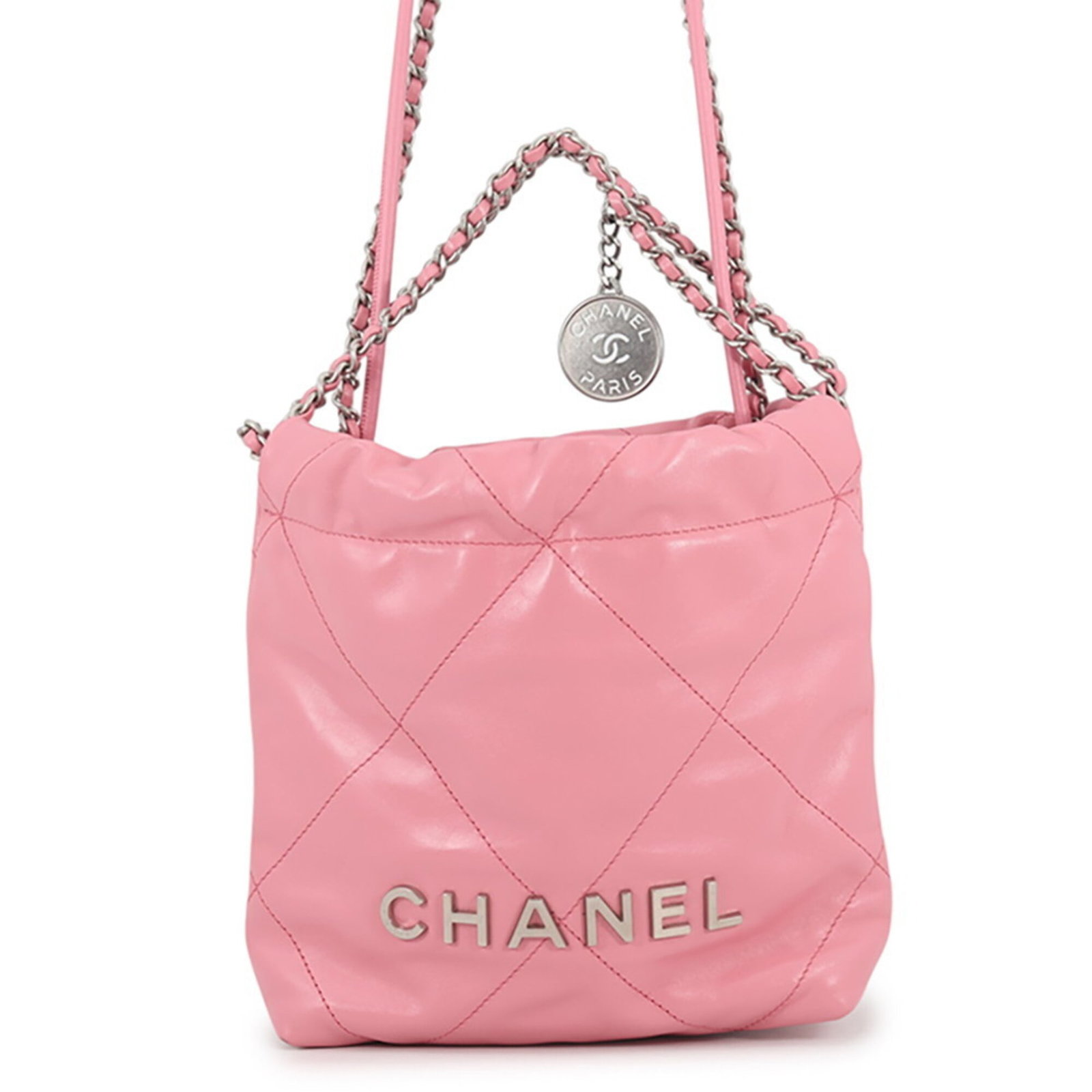 Handbag Shoulder Bag Chanel: Handbag Shoulder Bag Chanel Pink Chanel shoulder bag with dimensions 20cm x 22cm x 6.5cm. This Italian-made bag features a classic design with a signature Chanel style. The bag bears a signature, a