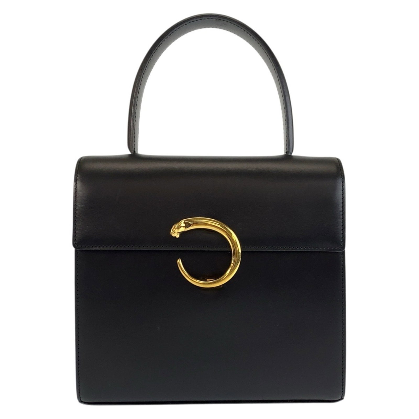 Handbag Leather Cartier: Handbag Leather Cartier Cartier's sleek black leather handbag boasts a sophisticated 20cm x 21.5cm x 7cm design, making it a stylish accessory for everyday wear. The bag's French origins and