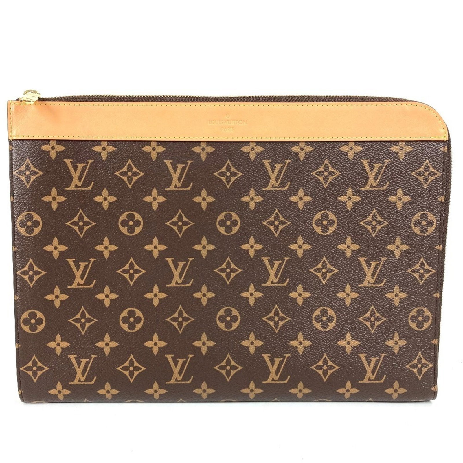 Clutch Bag Monogram Pouch Pochette Louis Vuitton: Clutch Bag Monogram Pouch Pochette Louis Vuitton Brown Monogram Clutch Bag in Excellent Condition. This Louis Vuitton Pochette features the iconic monogram pattern in brown, with a sleek design and