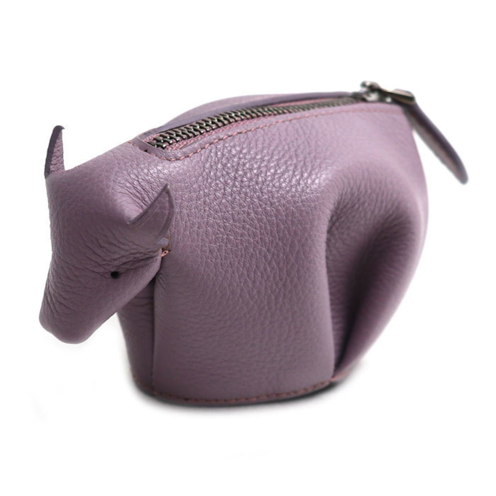 Loewe Coin Purse/ Coin Case Leather: Loewe Coin Purse/ Coin Case Leather This luxurious Loewe coin purse boasts a rich purple leather exterior, perfectly sized for stashing coins and small treasures. Measuring 6.5cm x 11cm x 5cm, it