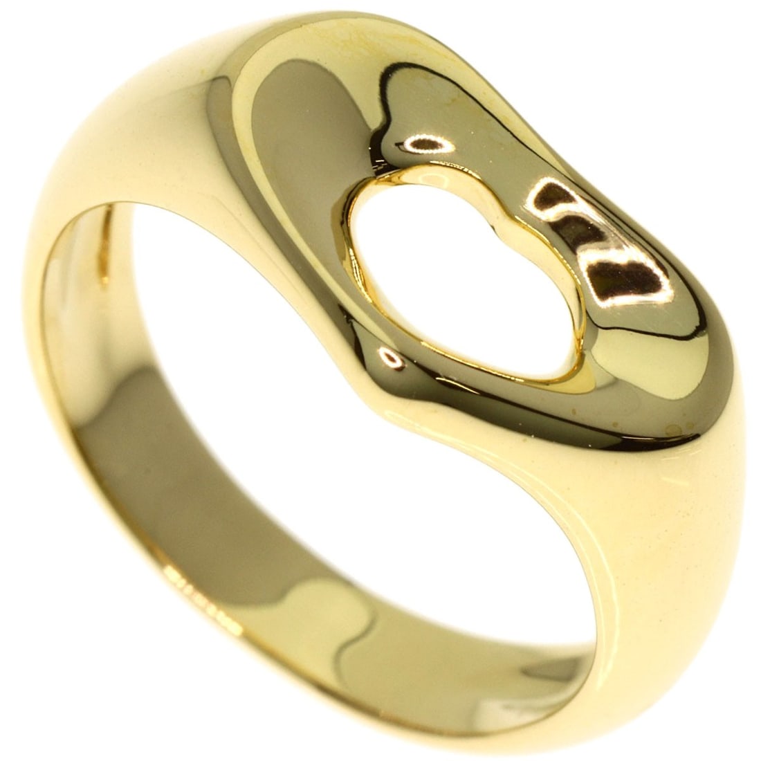Open Heart Ring Tiffany&Co K18 Yellow Gold: Open Heart Ring Tiffany&Co K18 Yellow Gold K18 Yellow Gold Open Heart Ring from Tiffany&Co. - A delicate and elegant ring featuring a K18 yellow gold exterior, this piece showcases the brand's