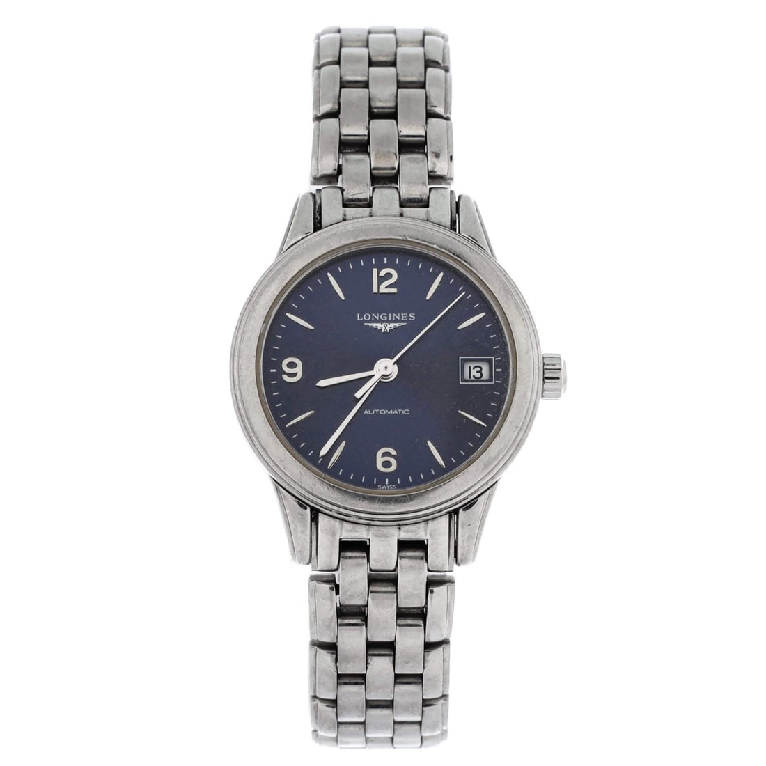 Watch Stainless Steel Automatic Flagship Longines: Watch Stainless Steel Automatic Flagship Longines Stainless Steel Automatic Flagship Longines Watch - A Timeless Classic26mm stainless steel case and band, automatic movement, and silver band make