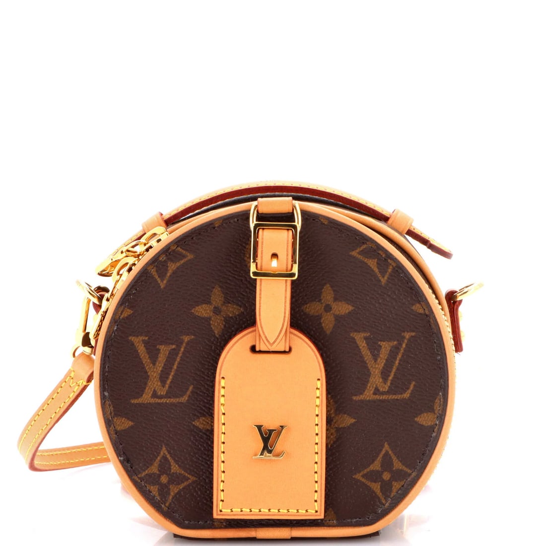 Boite Chapeau Bag Monogram Canvas Louis Vuitton: Boite Chapeau Bag Monogram Canvas Louis Vuitton Brown canvas coated Louis Vuitton Boite Chapeau bag with gold hardware and neutral leather interior, featuring a mini cross body design with a