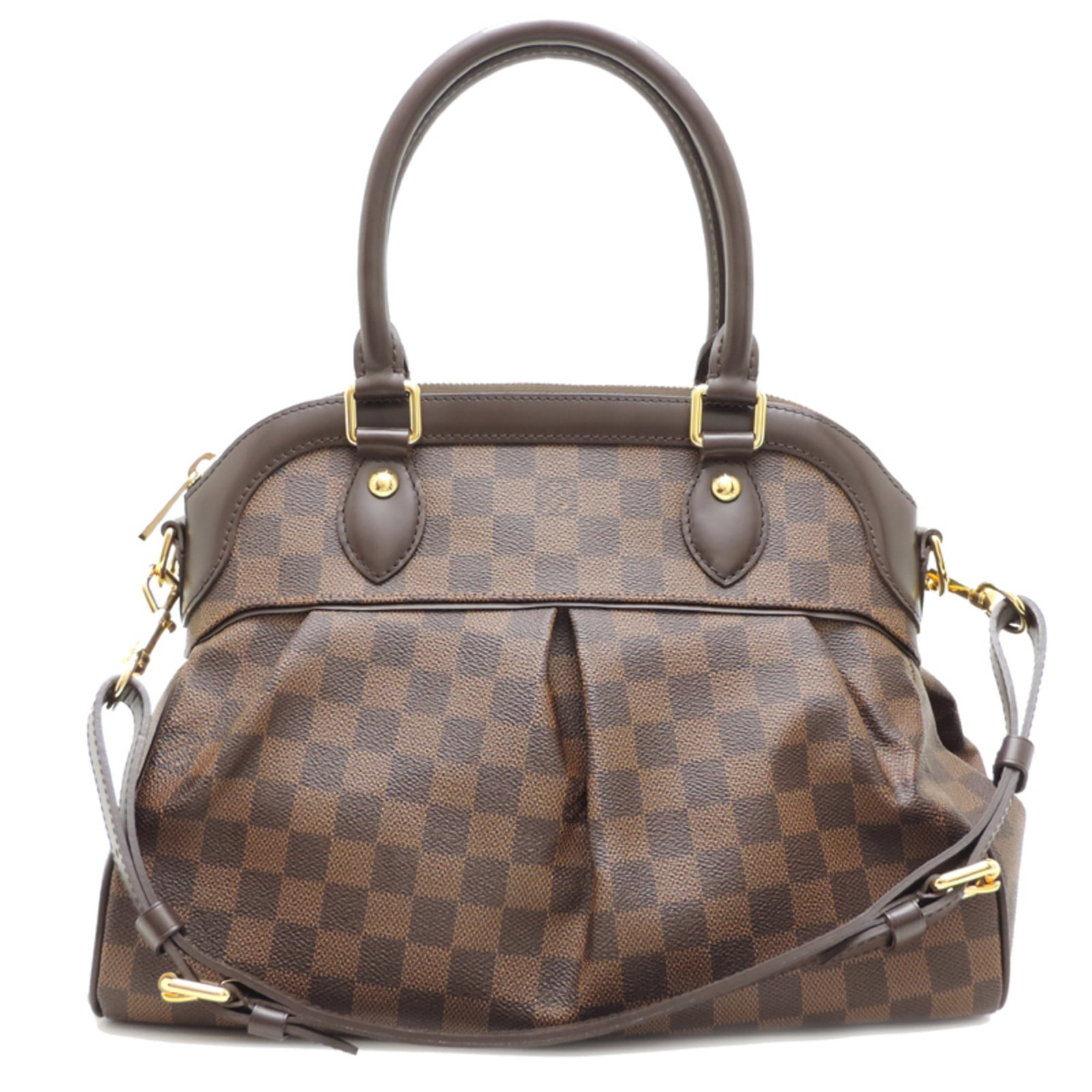 Damier Canvas Handbag Louis Vuitton: Damier Canvas Handbag Louis Vuitton Damier Canvas Handbag Louis Vuitton is made from high-quality Damier Canvas material and features a classic Ebene brown color. This iconic handbag measures 24cm x