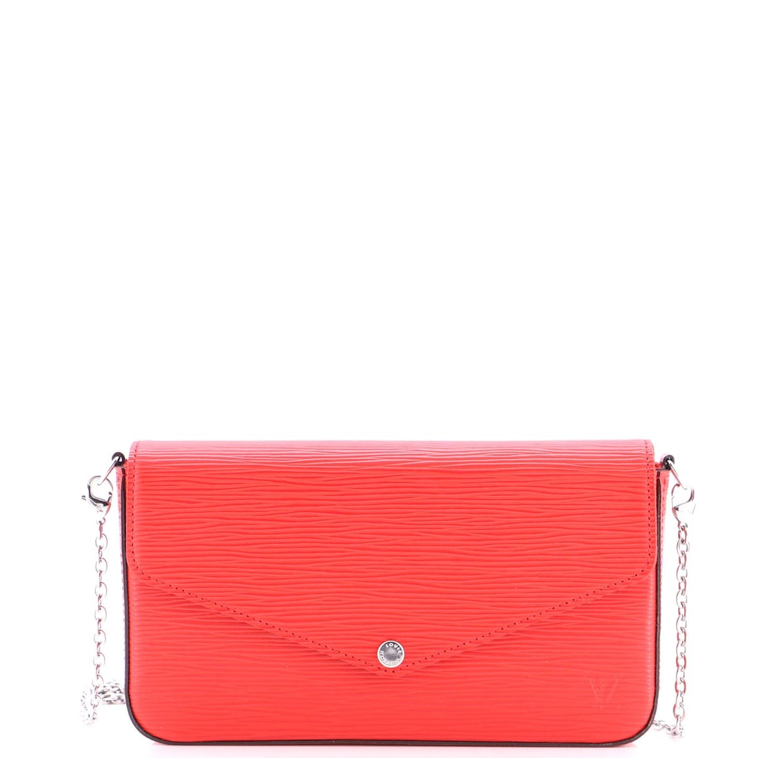 Felicie Pochette Epi Leather Louis Vuitton: Felicie Pochette Epi Leather Louis Vuitton The Felicie Pochette Epi Leather Louis Vuitton is a striking red cross body bag with a sleek design, featuring a 22" handle drop and a 23" strap drop. Made