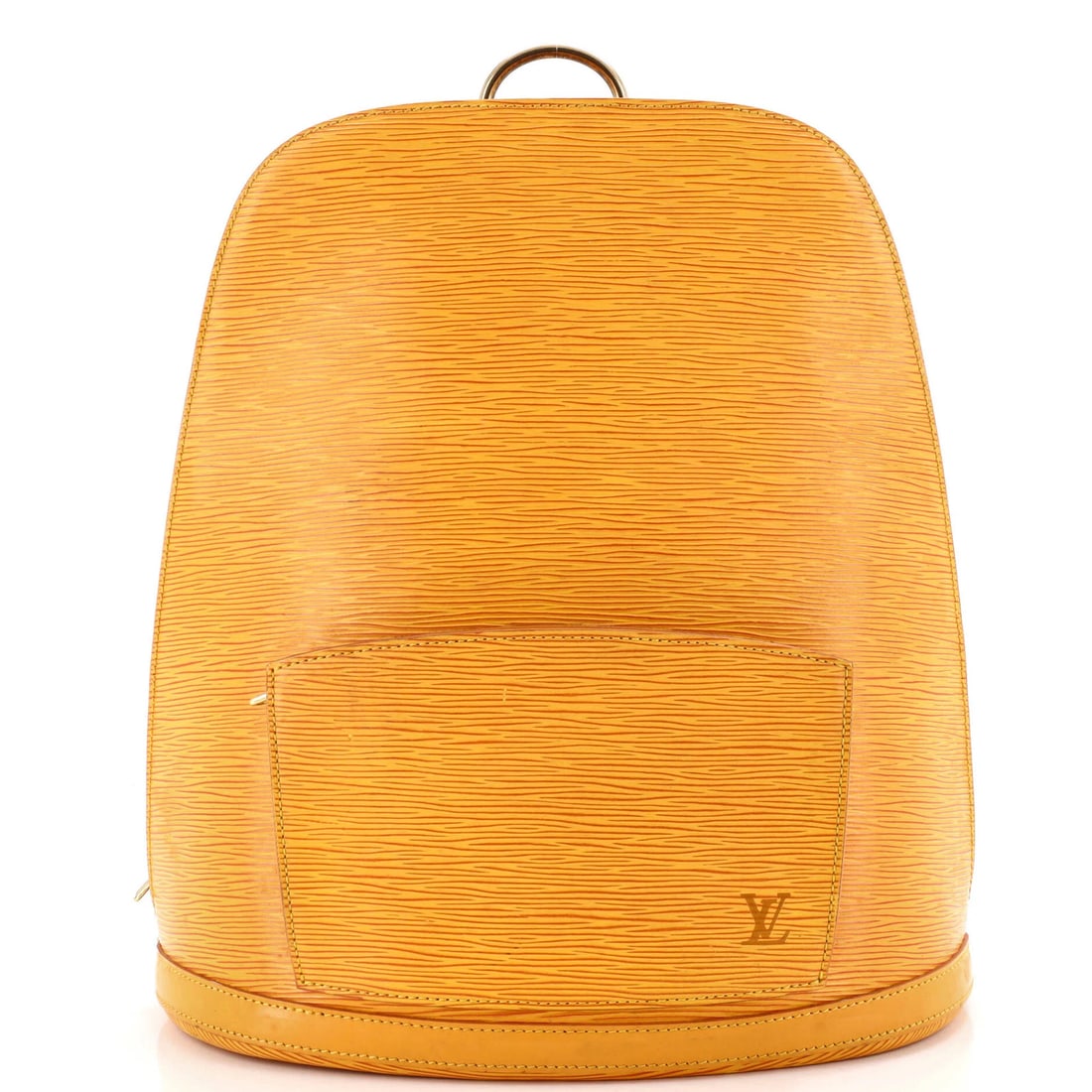 Vuitton Leather Backpack Gobelins Louis Epi: Vuitton Leather Backpack Gobelins Louis Epi Yellow Gobelins Louis Epi Leather Backpack by Louis Vuitton, featuring a classic design with a heavy edge wear, scuffs, minor stains, and minor creases.