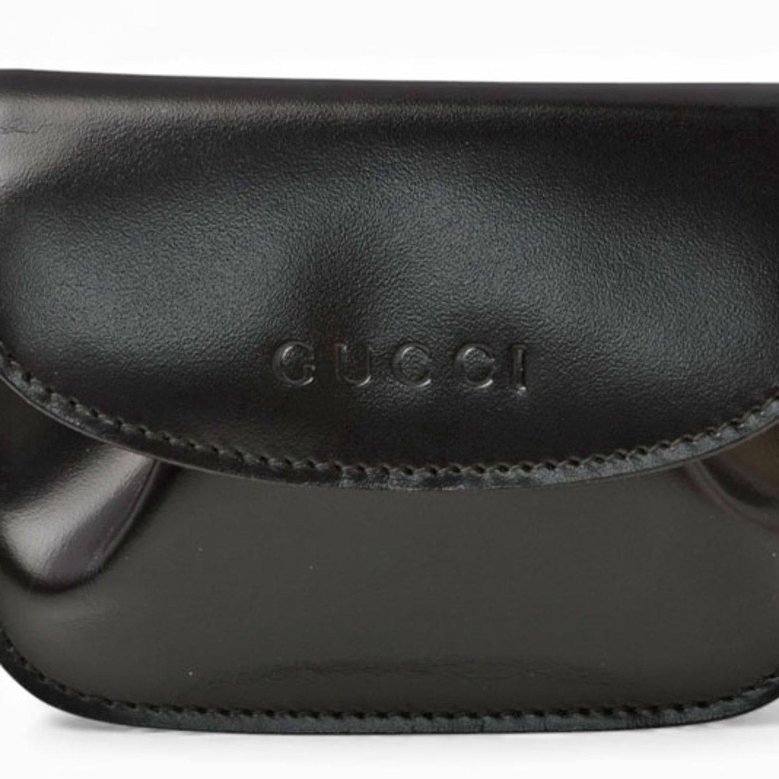 Coin purse leather case Gucci: Coin purse leather case Gucci Black leather coin purse case from Gucci, made in Italy with a classic design and signature details. The compact size and sleek finish make it a stylish accessory for