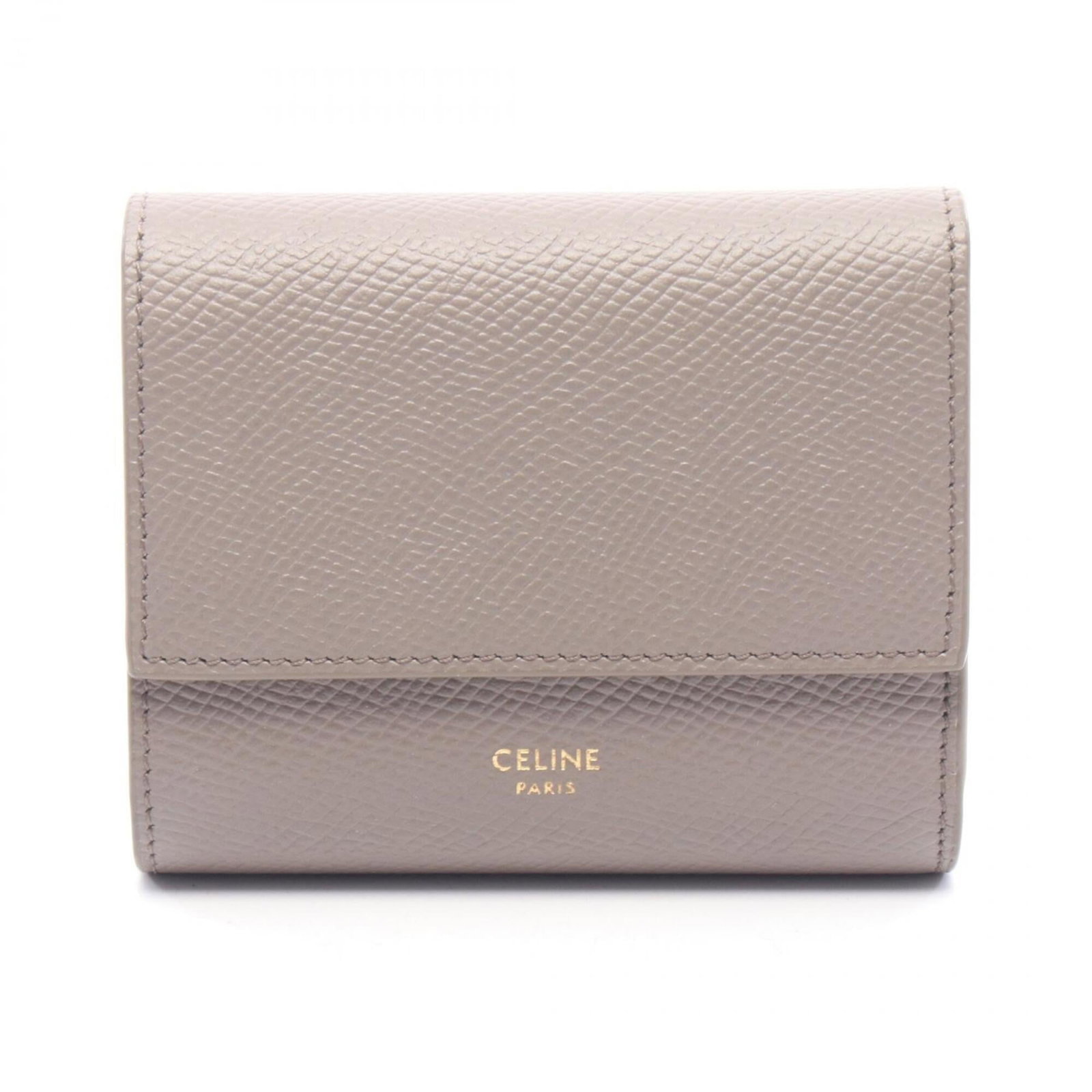 Celine Leather Wallet Fold: Celine Leather Wallet Fold The Celine Leather Wallet Fold boasts a classic tri-fold design, expertly crafted from high-quality beige leather. Measuring 8.5cm x 10.5cm x 3cm, this wallet is a compact