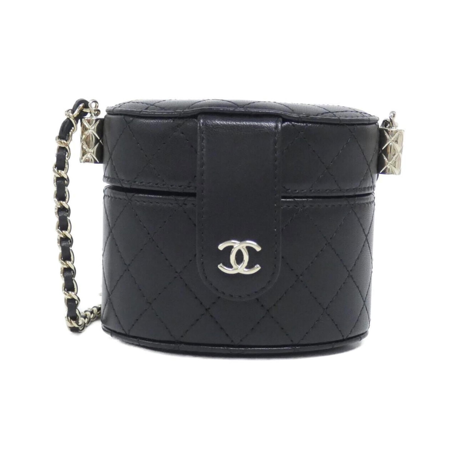 Shoulder Bag Leather Chanel: Shoulder Bag Leather Chanel Black lambskin shoulder bag with a sleek design, measuring 8cm x 10cm x 8cm. This Chanel MPN AP1573 bag is crafted from high-quality leather, offering a timeless and