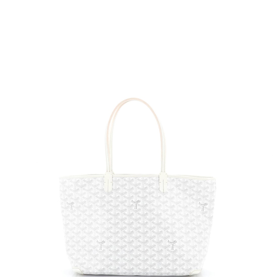 Canvas tote Coated Goyard Artois: Canvas tote Coated Goyard Artois White Goyard Artois Tote Coated Canvas PM, featuring a classic design with a coated canvas exterior and neutral interior, is available for purchase. Measuring 9.5" tal