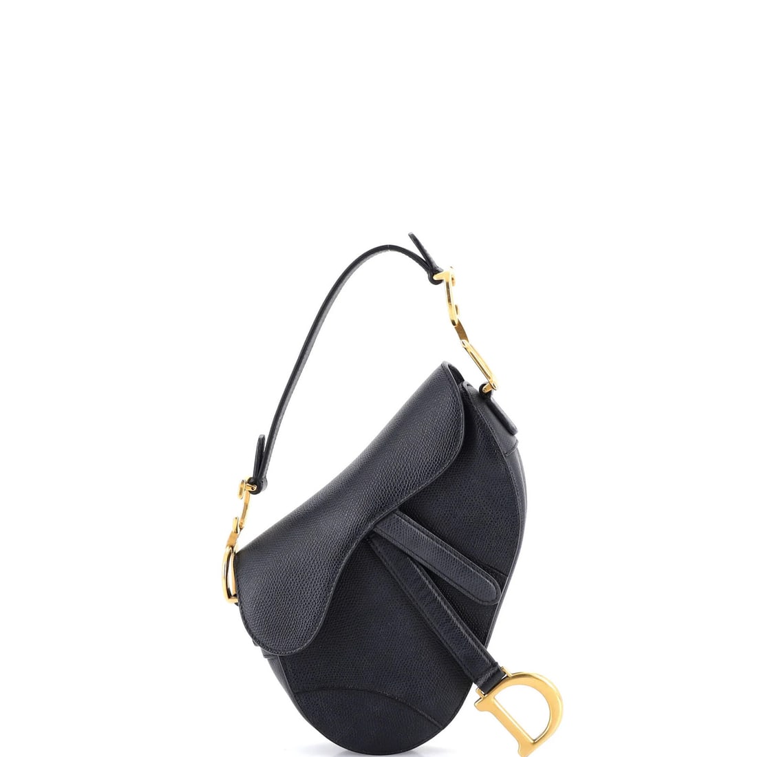 Mini Leather Christian Dior Saddle Handbag: Mini Leather Christian Dior Saddle Handbag Mini Leather Christian Dior Saddle Handbag in Black, featuring a classic shoulder bag design with a timeless saddle shape. Measuring 5" handle drop, 6"