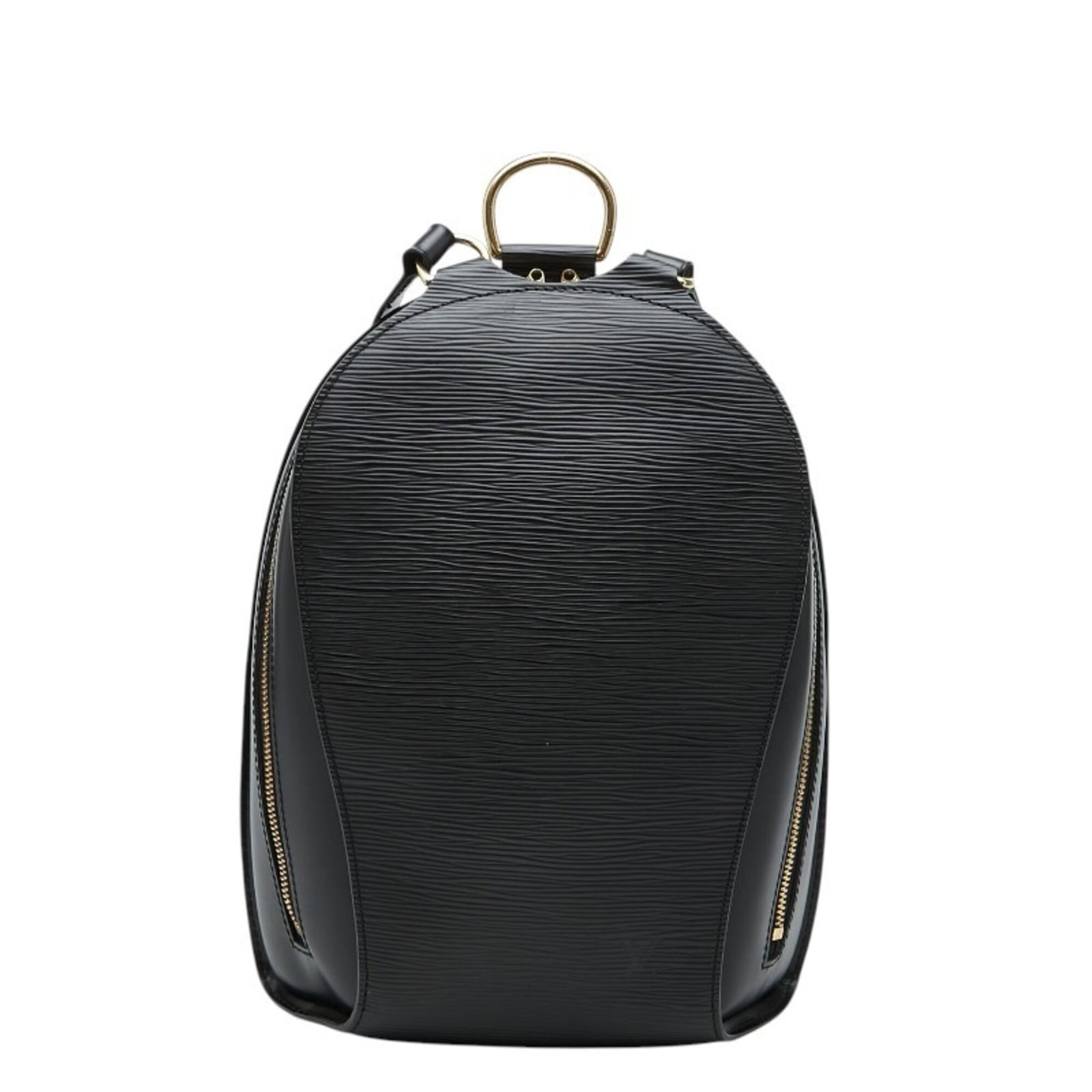 Backpack Leather Louis Vuitton: Backpack Leather Louis Vuitton Black, Noir Leather Louis Vuitton Backpack with Zipper Closure, 29cm x 23cm x 9cm in size, 77cm strap length, and 3.00cm handle drop. This classic Epi backpack is made