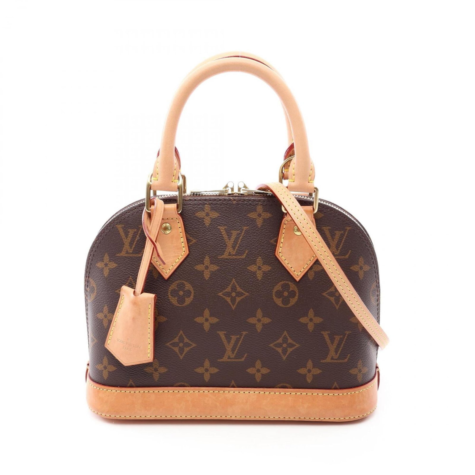 Louis Vuitton Monogram Handbag: Louis Vuitton Monogram Handbag Monogram pattern adorns this classic Louis Vuitton handbag, crafted from high-quality materials and boasting a timeless design. The brown monogram exterior is