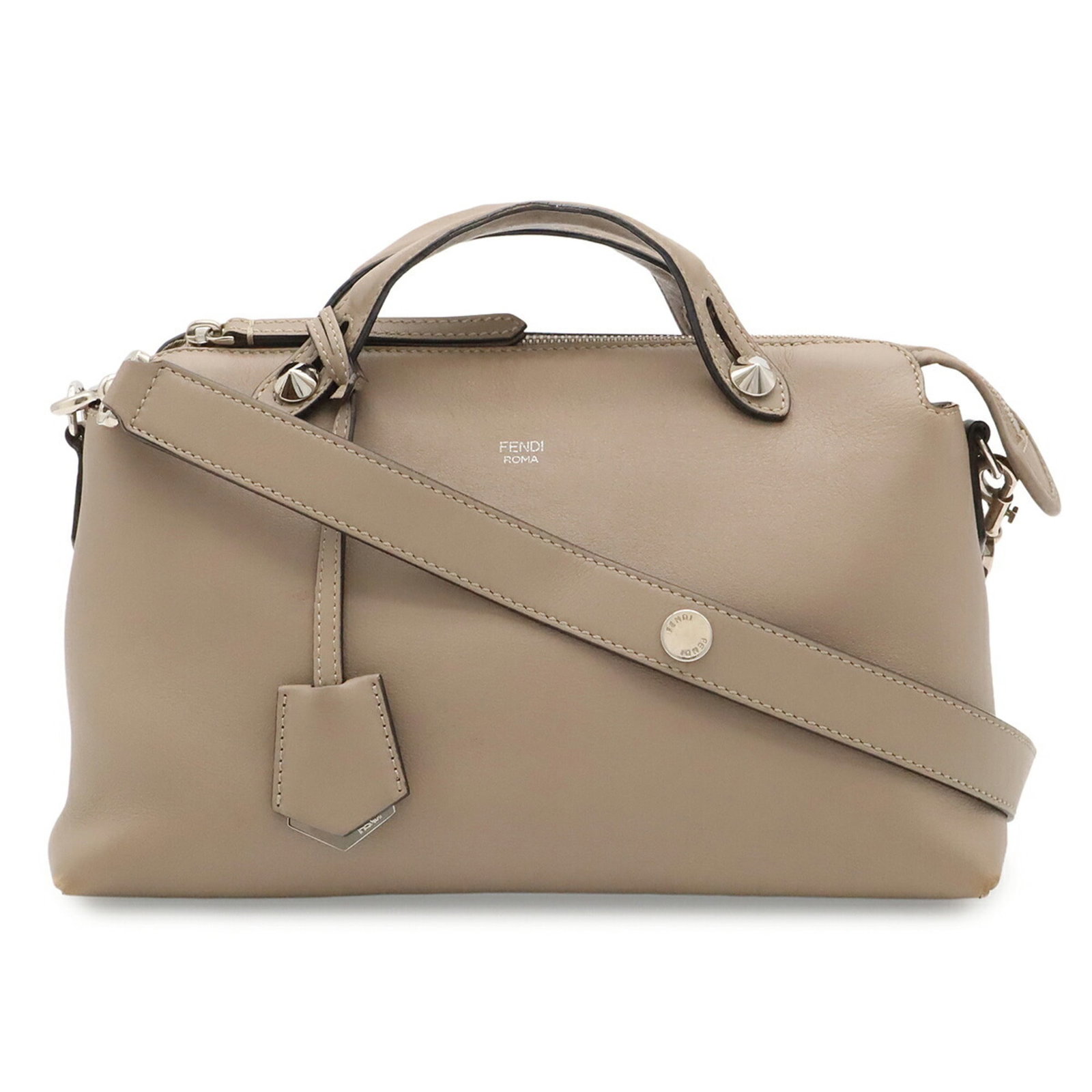 Shoulder Bag Leather Fendi Handbag: Shoulder Bag Leather Fendi Handbag The Fendi By The Way Shoulder Bag is a stylish and sophisticated leather handbag, featuring a grayish color and measuring 18cm x 28cm x 13cm. Its sturdy leather