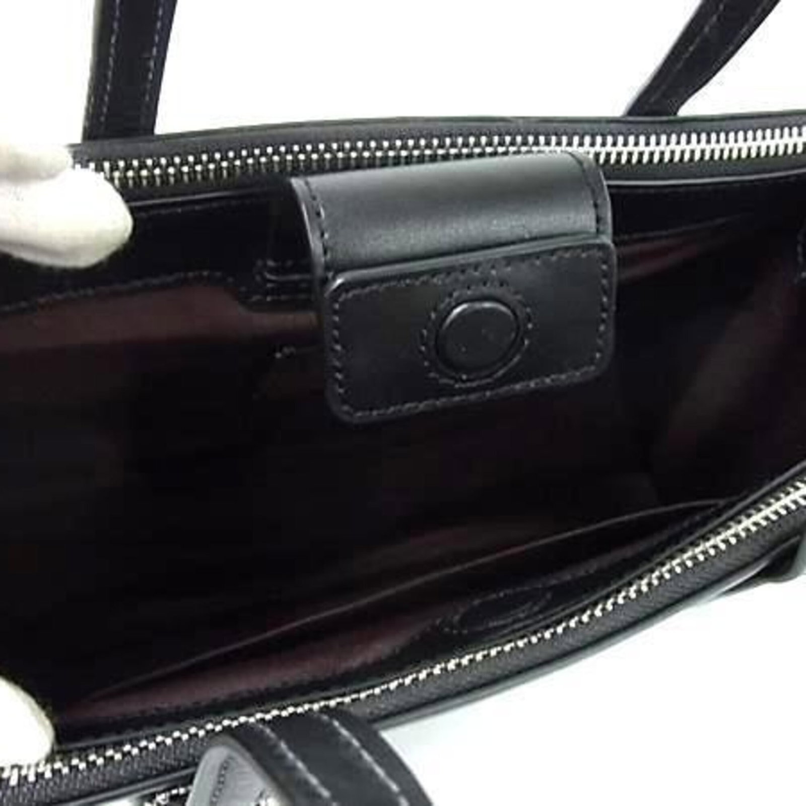 Handbag Leather Coach - 5