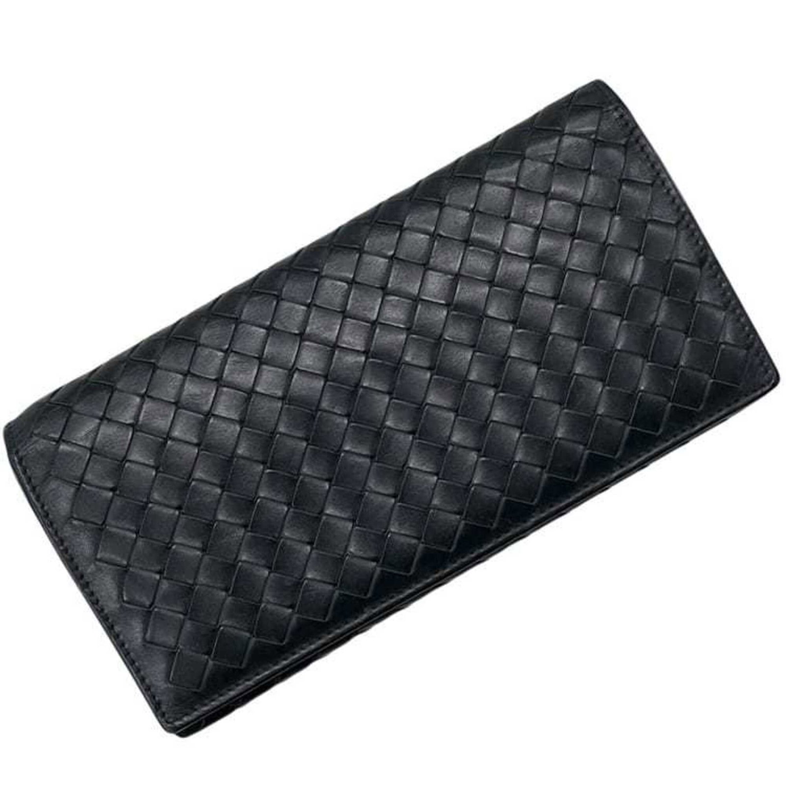 Intrecciato Bi-Fold Wallet Bottega Veneta: Intrecciato Bi-Fold Wallet Bottega Veneta Intrecciato Bi-Fold Wallet Bottega Veneta features a sleek black design with a signature woven pattern, crafted from high-quality materials. This long wallet