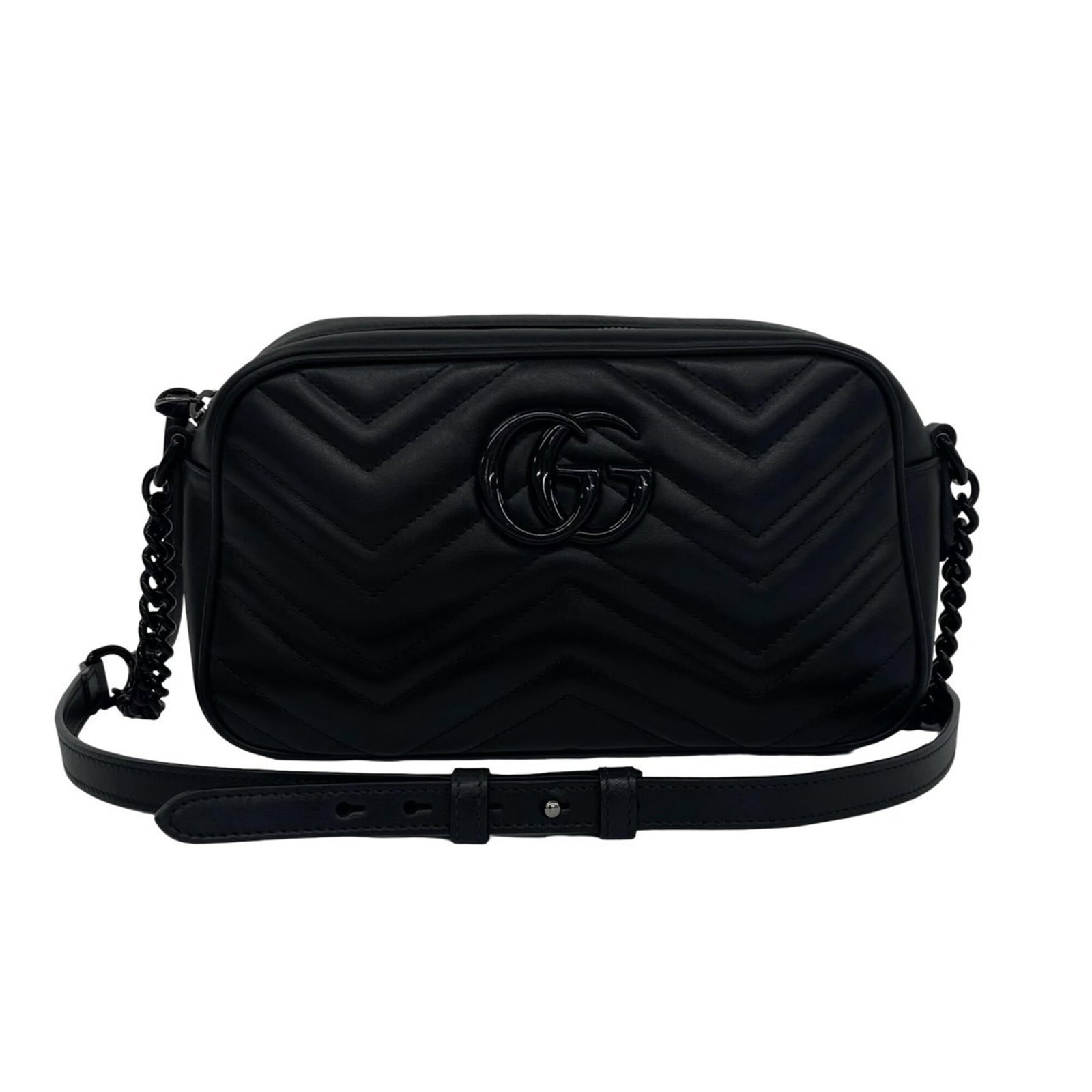 Pochette Leather Bag Shoulder Gucci: Pochette Leather Bag Shoulder Gucci Black Pochette Leather Bag from Gucci, measuring 14cm x 23.5cm x 6.5cm, features a sleek leather design. This shoulder bag is made from high-quality leather and