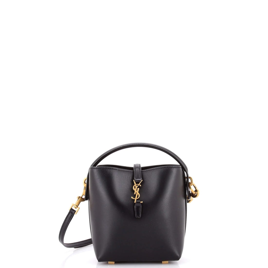 Laurent Saint Le 37 Mini Leather Bucket Bag: Laurent Saint Le 37 Mini Leather Bucket Bag The Saint Laurent Le 37 Mini Leather Bucket Bag is a stylish and compact accessory, measuring 6" in height, 5" in width, and 2.5" in depth. Its black