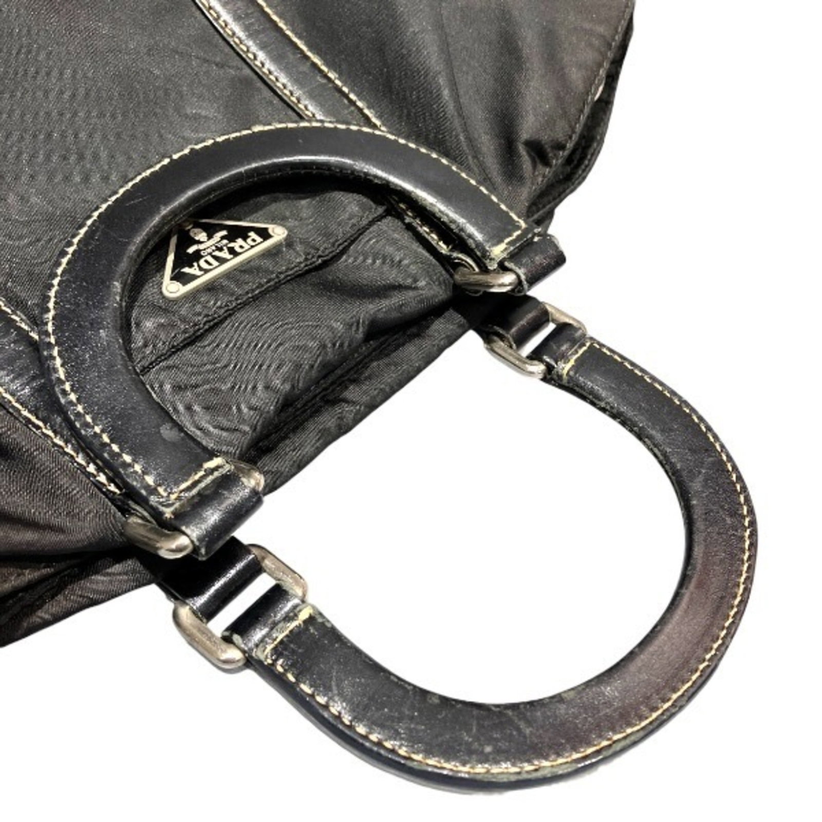 Handbag Nylon Leather Prada - 7