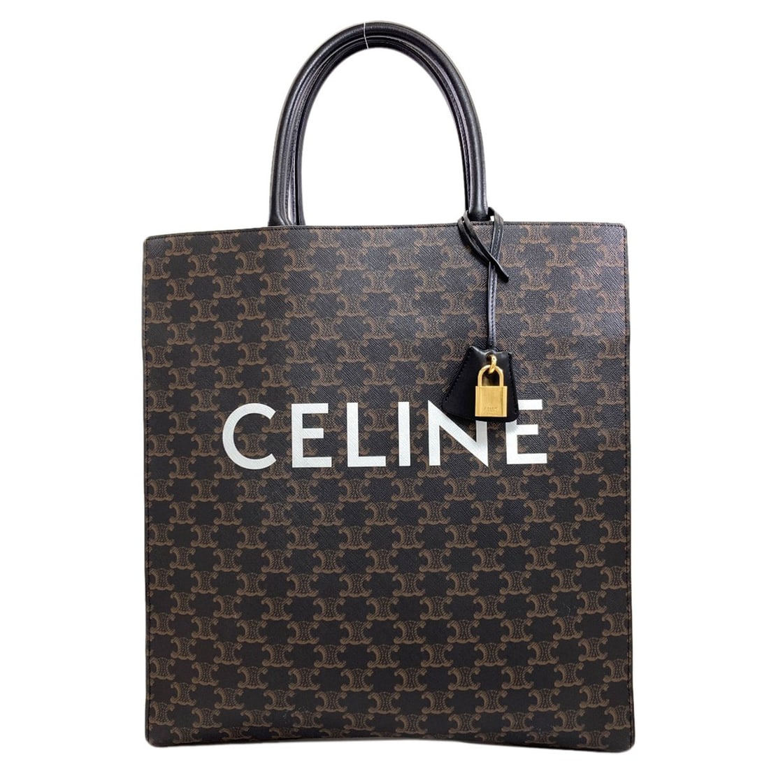 Vertical Hippo Pvc Tote Bag Triomphe: Vertical Hippo Pvc Tote Bag Triomphe Black PVC tote bag with a striking design, featuring a vertical hippo motif. This unique bag is made from durable PVC material and boasts a sleek, all-black