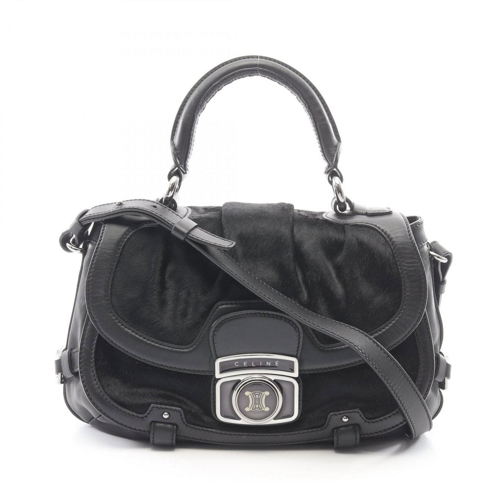 Celine Handbag Leather: Celine Handbag Leather Black Celine handbag made from high-quality leather, featuring a sleek 20cm x 27cm x 12cm size. This stylish bag is a great addition to any wardrobe, offering a classic and