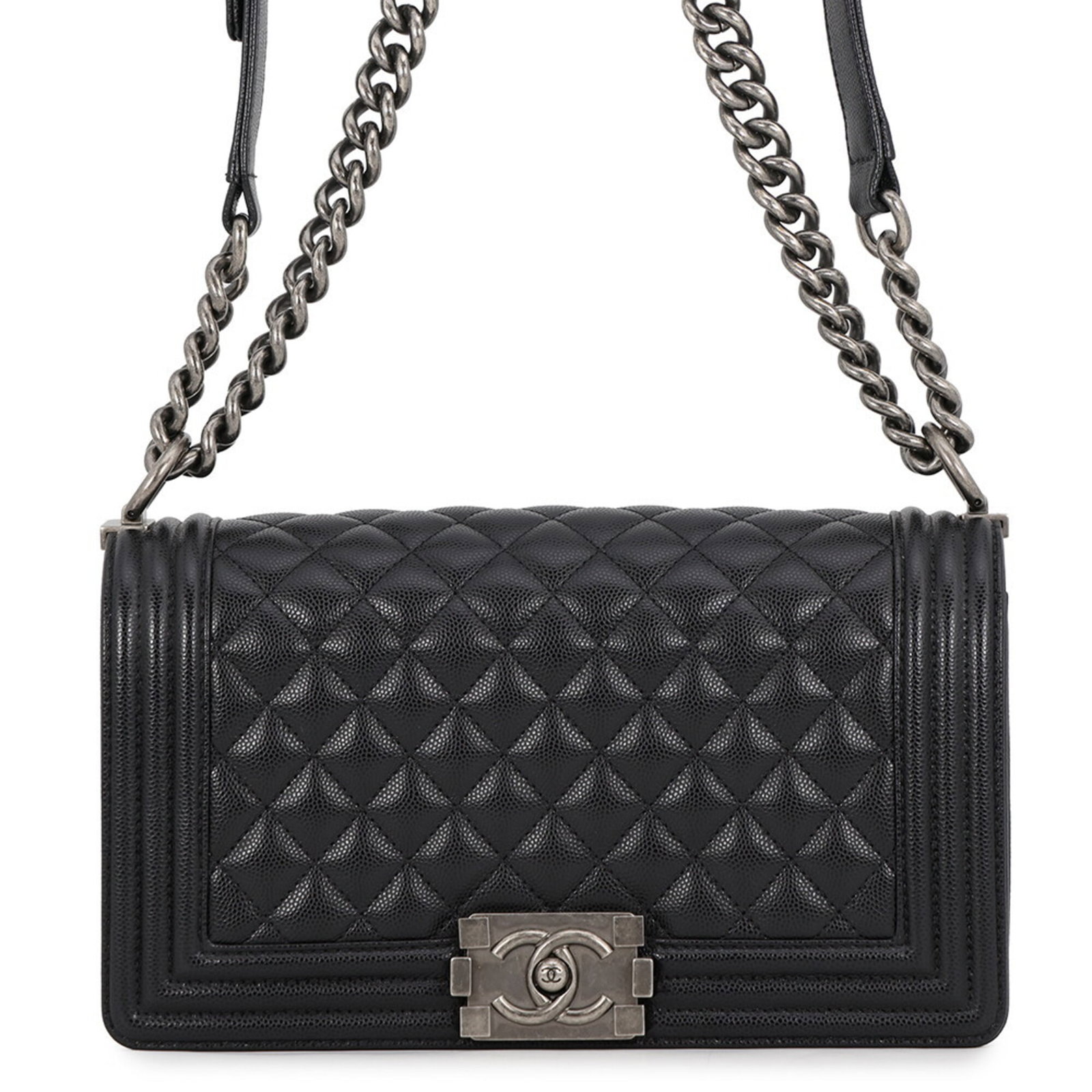 Calfskin Grained Shoulder Bag Handbag: Calfskin Grained Shoulder Bag Handbag Calfskin Grained Shoulder Bag Handbag is crafted from high-quality Grained Calfskin, a classic material for Chanel's iconic designs. The bag's sleek black color
