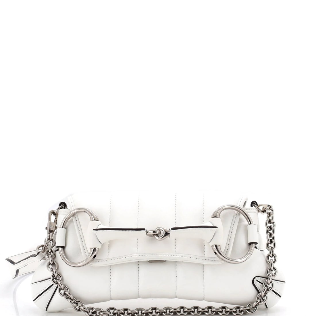Gucci Leather Small Quilted Chain Bag Vertical Horsebit Shoulder: Gucci Leather Small Quilted Chain Bag Vertical Horsebit Shoulder This Gucci Leather Small Quilted Chain Bag features a classic vertical horsebit shoulder design, with a small size and quilted leather