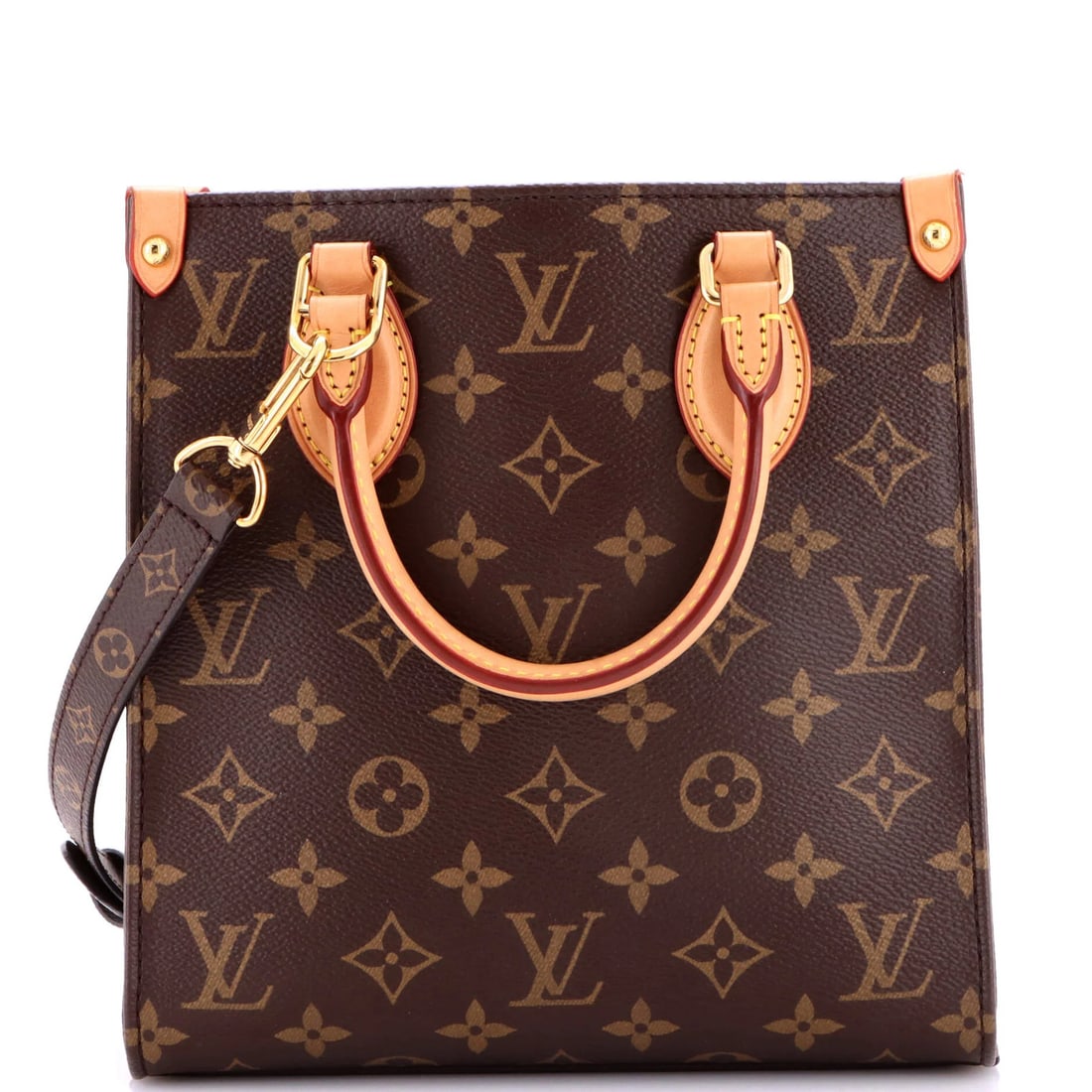 Sac Plat Louis Vuitton Monogram Canvas BB NM Bag: Sac Plat Louis Vuitton Monogram Canvas BB NM Bag Sac Plat Louis Vuitton Monogram Canvas BB NM Bag features a classic brown canvas exterior with subtle scuffs, edge wear, and minor creases, adding a