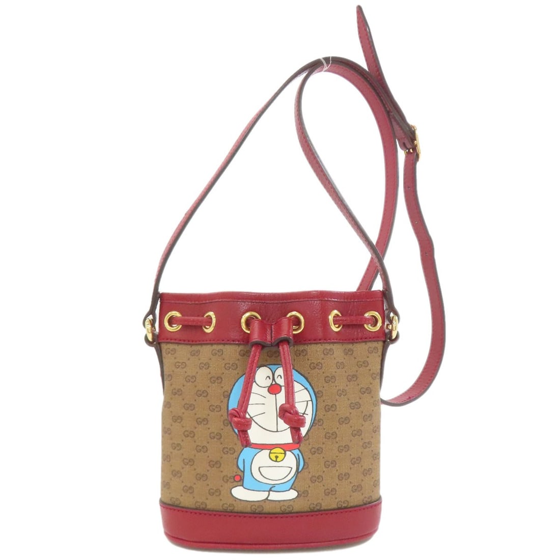 Gucci 647801 Drawstring Shoulder Doraemon Collaboration Shoulder Strap Pvc: Gucci 647801 Drawstring Shoulder Doraemon Collaboration Shoulder Strap Pvc The Gucci 647801 Drawstring Shoulder Doraemon Collaboration Shoulder Strap Pvc is a unique piece featuring a signature from