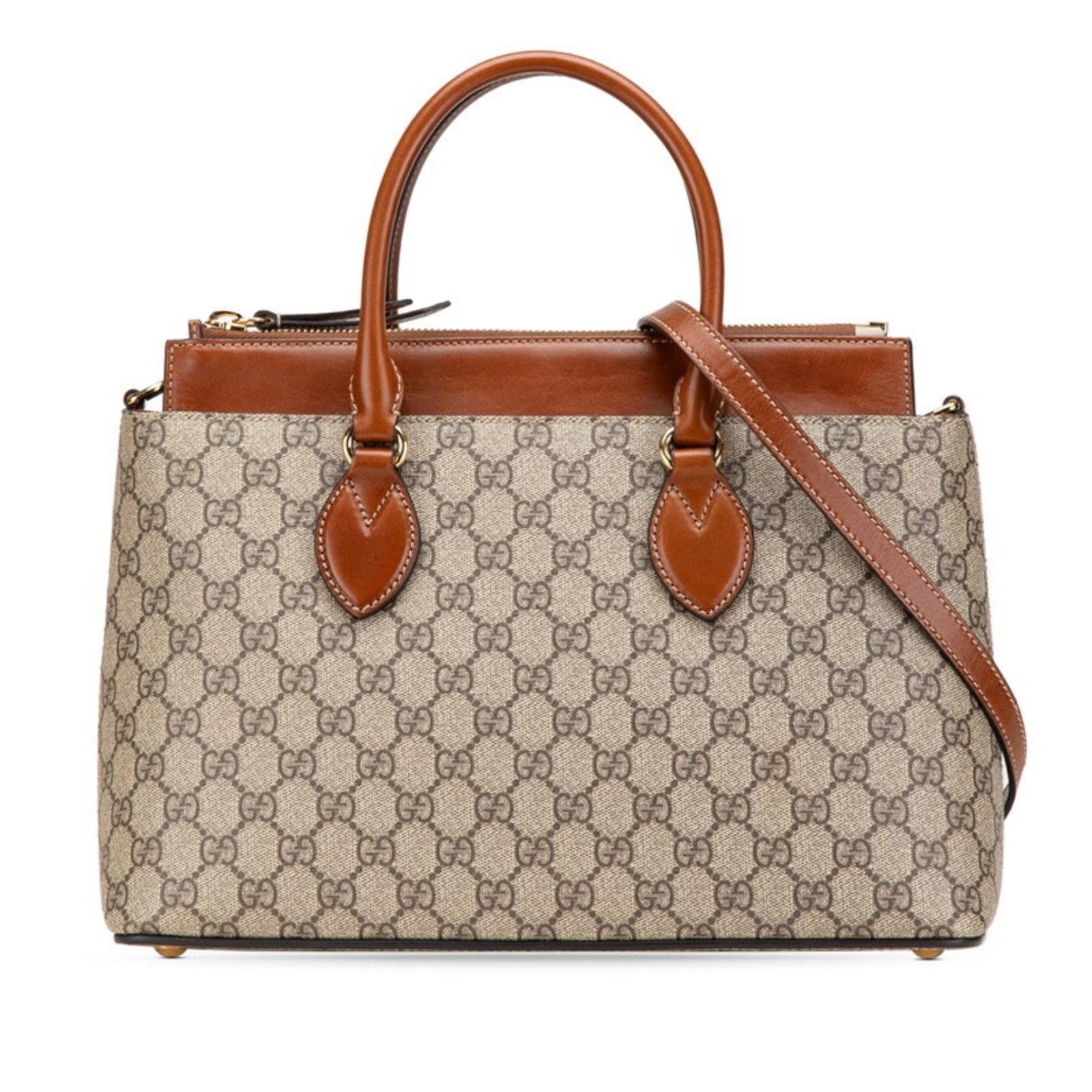 Gucci Handbag Shoulder Bag Pvc Leather: Gucci Handbag Shoulder Bag Pvc Leather Gucci's iconic shoulder bag is crafted from a unique blend of PVC and leather, resulting in a stylish and durable design. This beige and brown Beaded Bamboo bag 