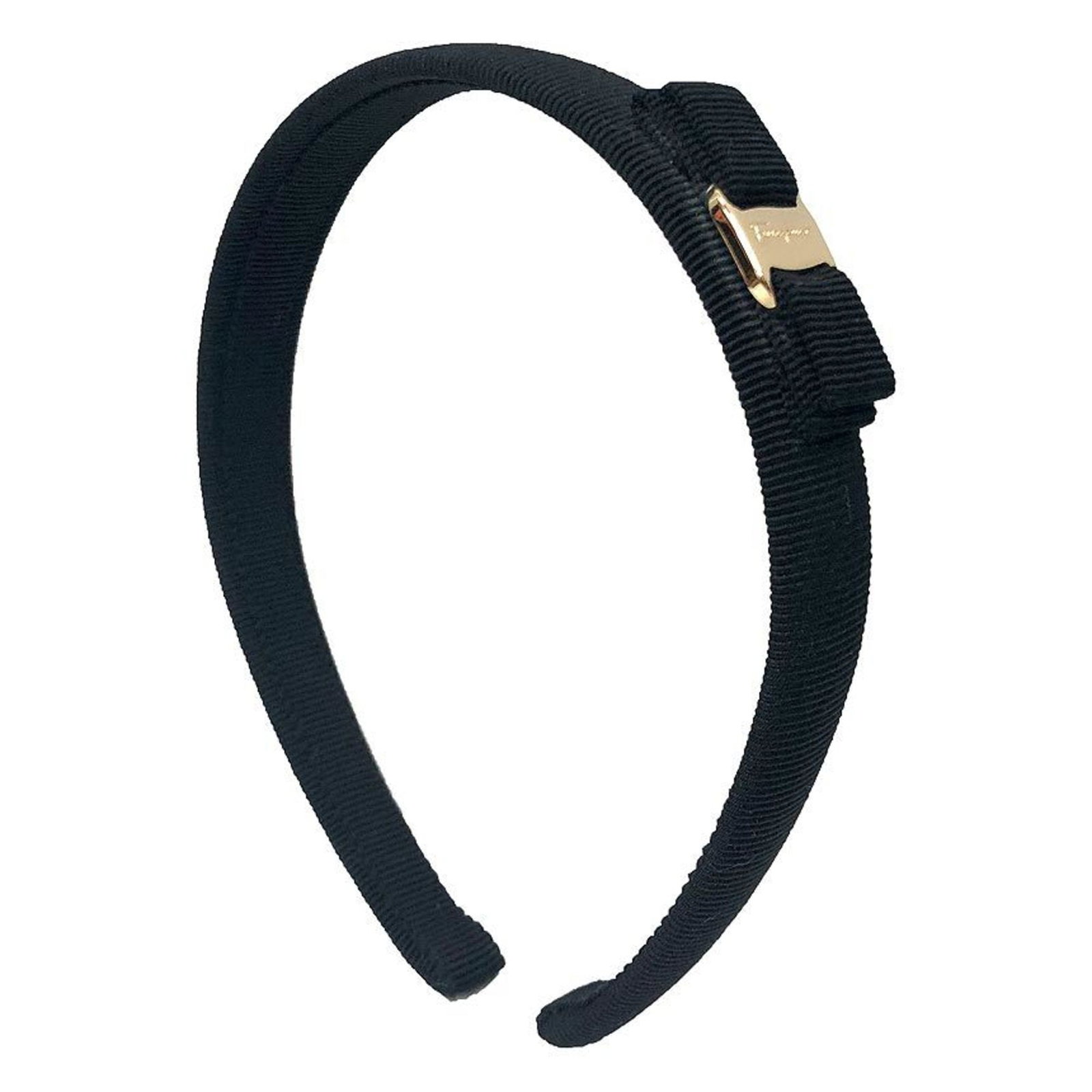 Salvatore Ferragamo Cotton Band Alice: Salvatore Ferragamo Cotton Band Alice Salvatore Ferragamo's Cotton Band Alice is a stylish accessory featuring a black and gold design. Made from cotton, this elegant band measures 2cm x 0.78'' and