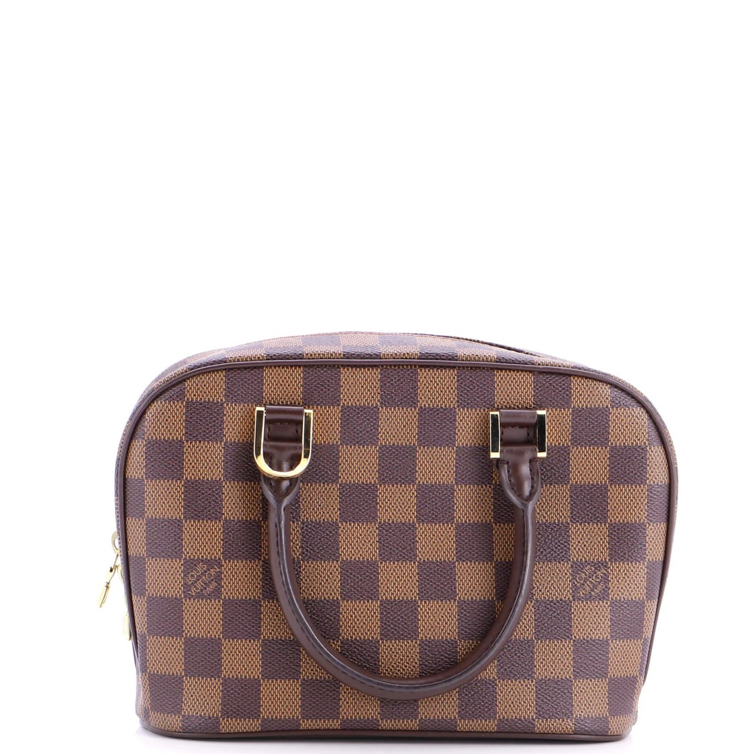 Damier Mini Louis Vuitton Sarria: Damier Mini Louis Vuitton Sarria The Damier Mini Louis Vuitton Sarria is a stylish and compact satchel, measuring 6.5" tall and 8.5" wide, with a 3" drop handle. Its canvas-coated exterior features a 