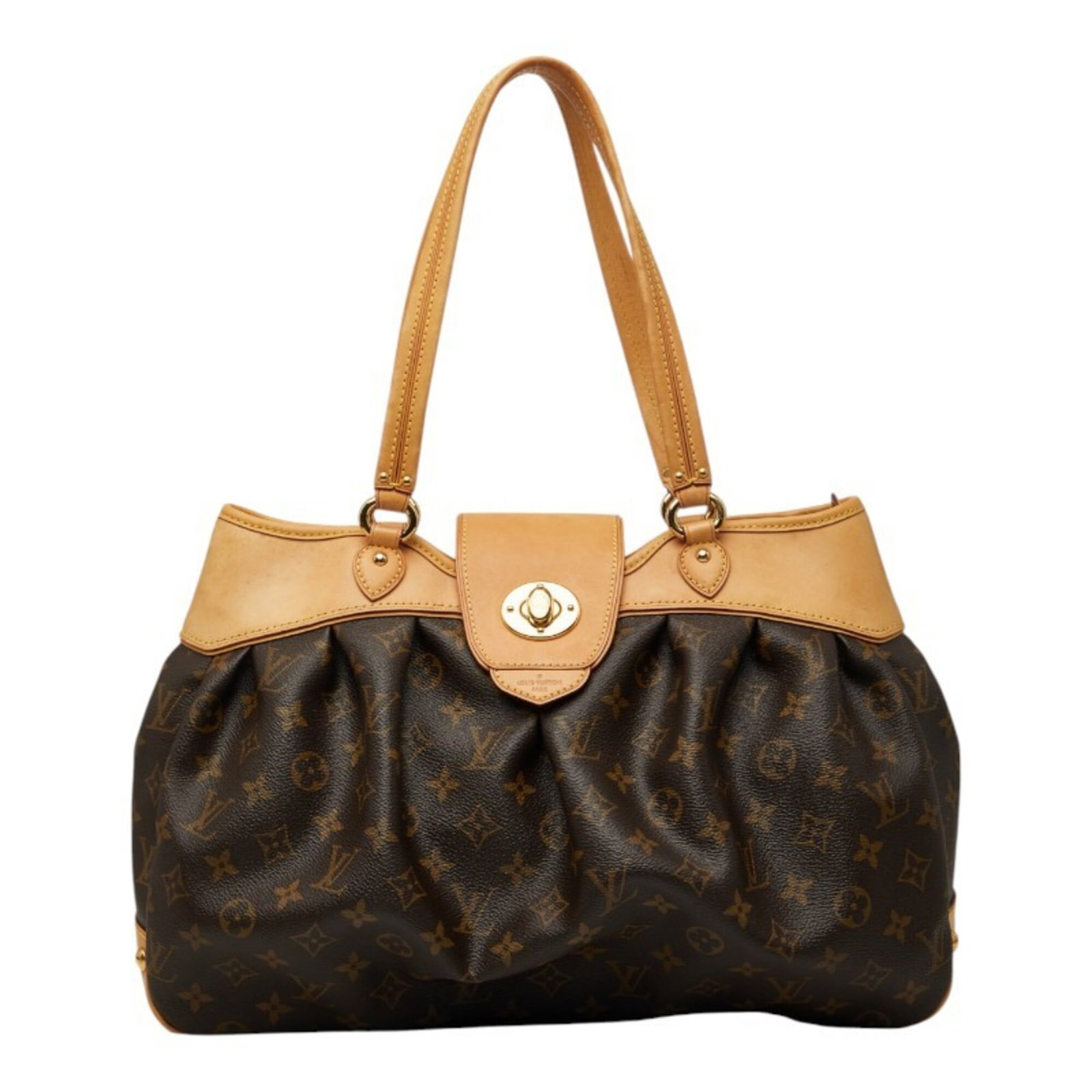 Vuitton Louis Leather Pvc Handbag Tote: Vuitton Louis Leather Pvc Handbag Tote The Louis Vuitton Louis Leather Pvc Handbag Tote is a stylish and durable bag made from a combination of PVC and leather. Measuring 27.5cm x 39cm x 12cm, it