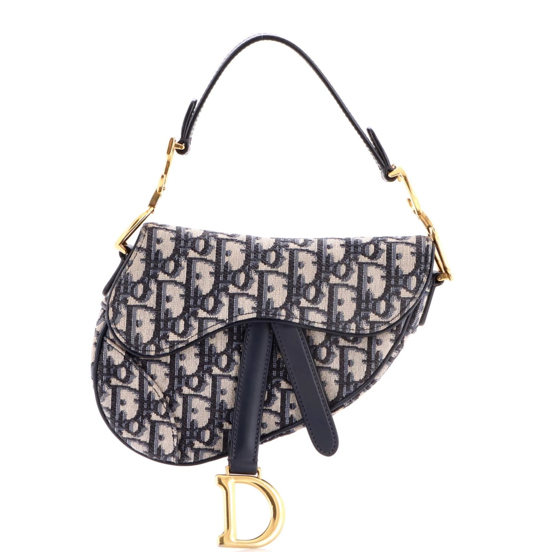 Canvas Oblique Christian Dior Saddle Mini: Canvas Oblique Christian Dior Saddle Mini Canvas Oblique Christian Dior Saddle Mini - A stylish and compact shoulder bag with a signature blue canvas exterior, featuring a classic oblique design and