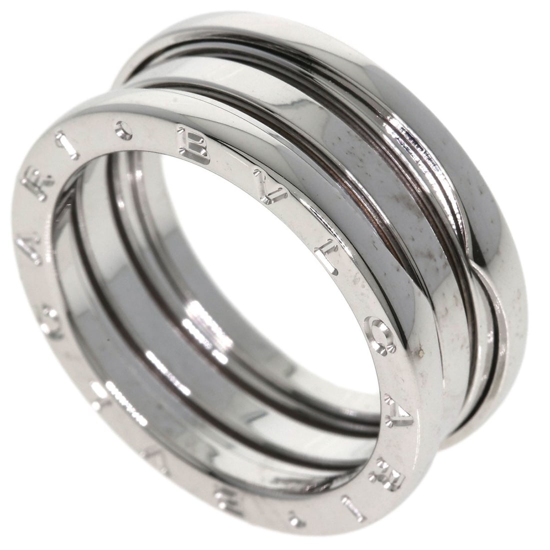 Bvlgari B.Zero1 2 Band #60 Ring K18 White Gold: Bvlgari B.Zero1 2 Band #60 Ring K18 White Gold K18 White Gold Bvlgari B.Zero1 2 Band #60 Ring is a sleek and sophisticated piece, featuring a signature from the renowned Italian luxury brand. This 2-b
