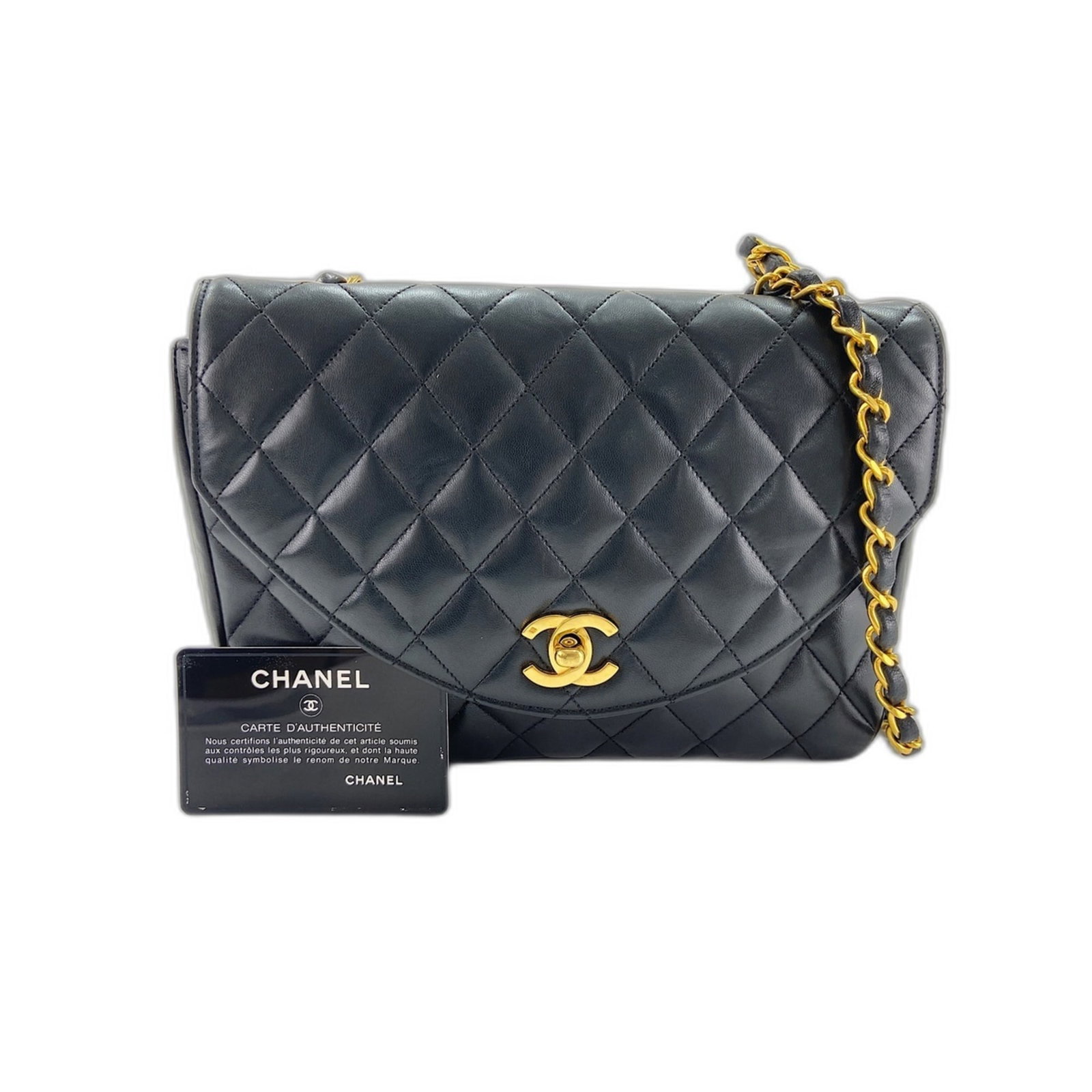 Shoulder Bag by Chanel: Shoulder Bag by Chanel Black Matelasse shoulder bag by Chanel with a 105cm strap length and dimensions of 15cm x 23cm x 6cm. This classic design combines timeless elegance with a sophisticated touch.