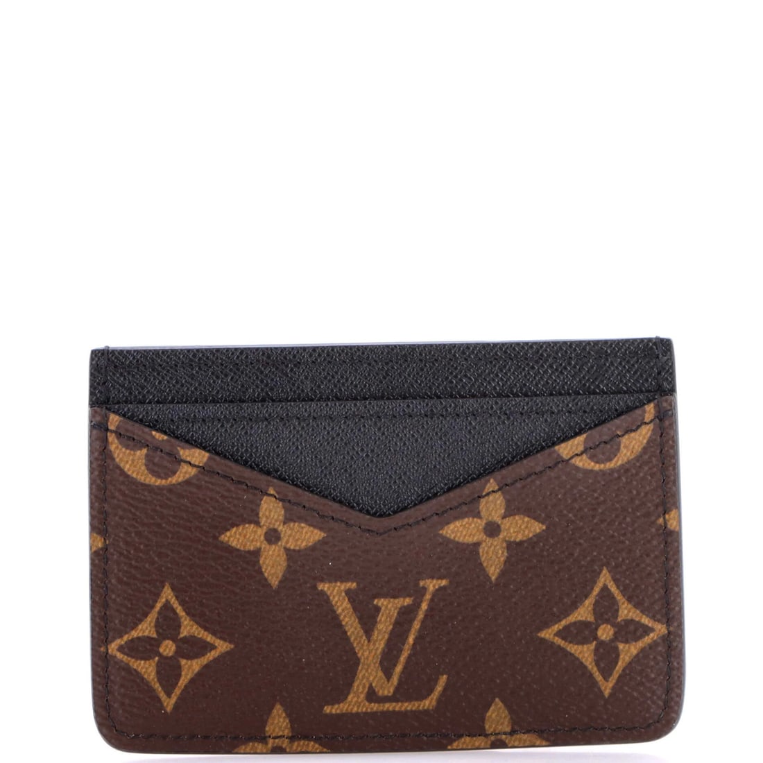 Macassar Monogram Canvas Louis Vuitton Card Holder: Macassar Monogram Canvas Louis Vuitton Card Holder Black Macassar Monogram Canvas Louis Vuitton Neo Card Holder features a canvas coated exterior with a brown and black interior made of leather. The p