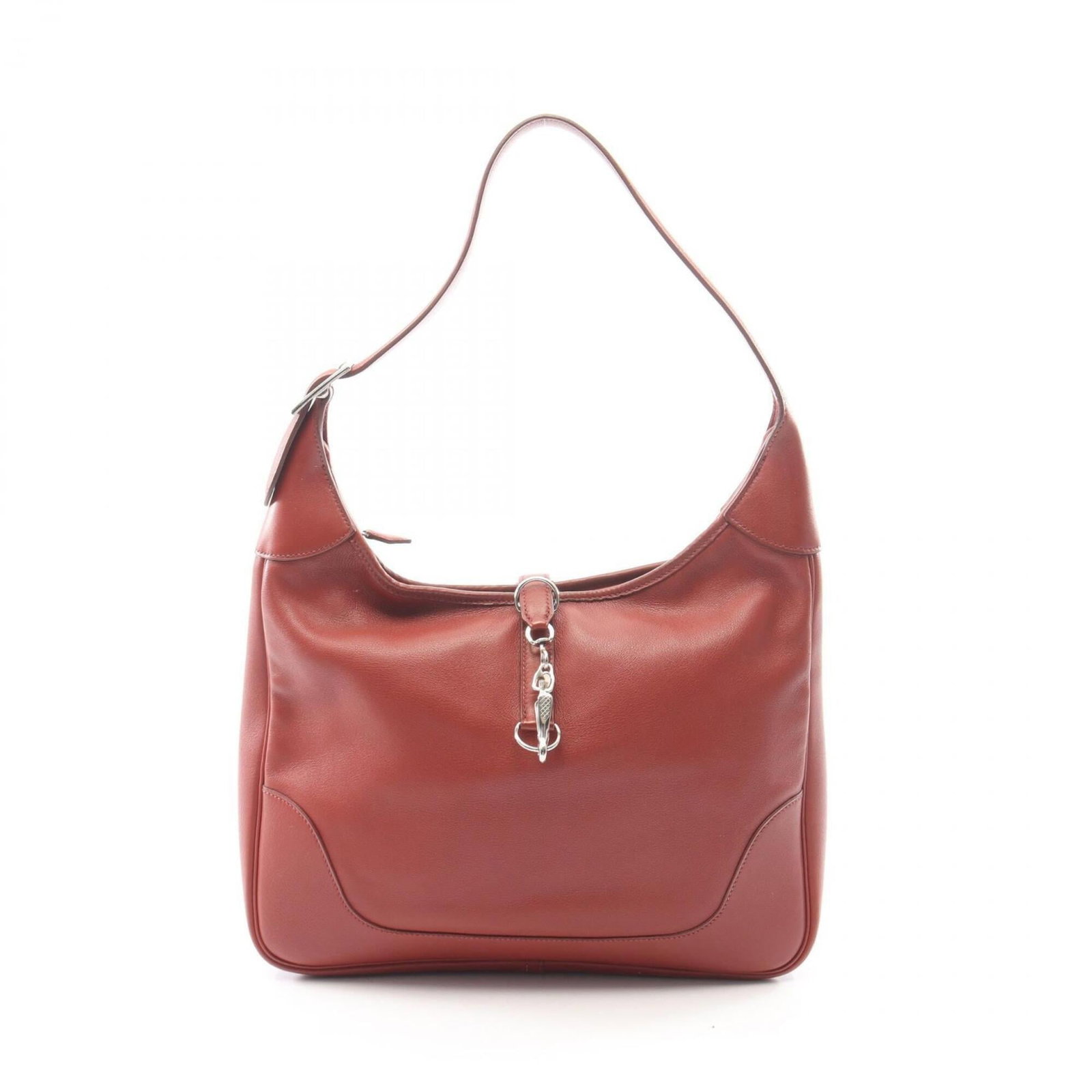 Hermes Shoulder Bag Taurillon Clemence Leather: Hermes Shoulder Bag Taurillon Clemence Leather Taurillon Clemence leather, a signature Herm?s material, adorns this elegant shoulder bag, available in the rich Bordeaux and Rouge colors. Measuring