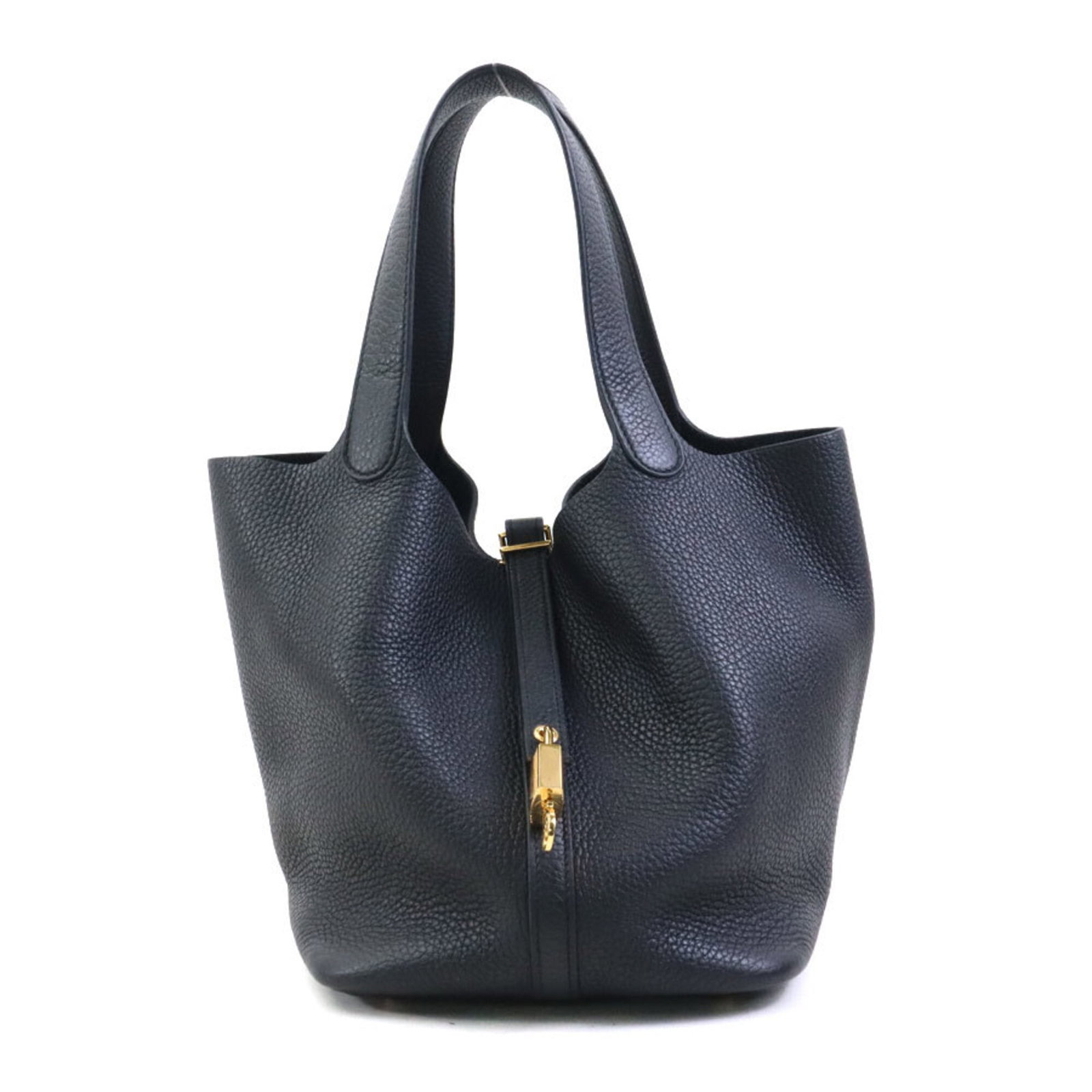 Clemence Leather Handbag Taurillon Hermes: Clemence Leather Handbag Taurillon Hermes Taurillon clemence leather handbag from Hermes, crafted in France with a sleek black finish. Measuring 21cm x 21.5cm x 7cm, this stylish accessory boasts a