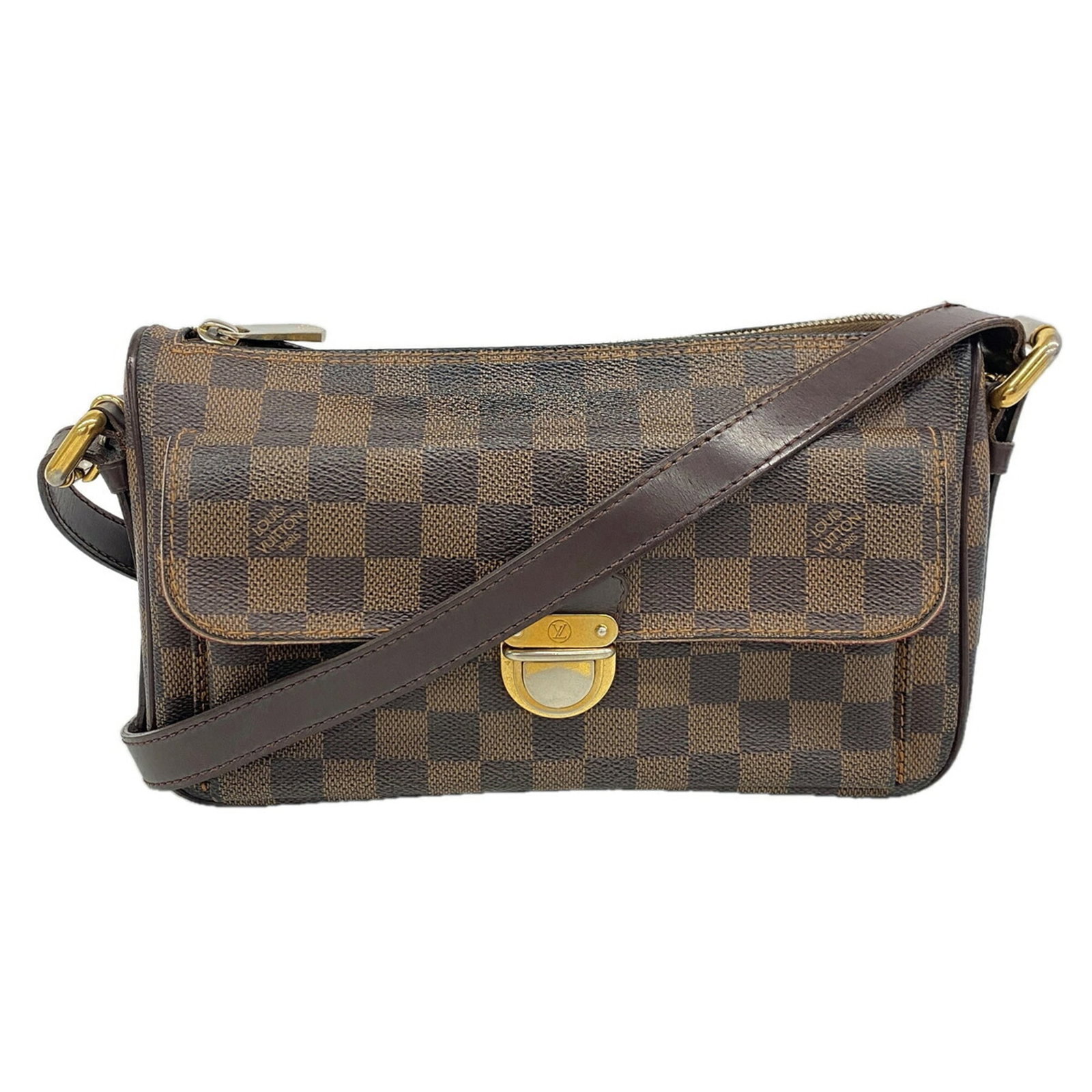 Shoulder Bag by Louis Vuitton: Shoulder Bag by Louis Vuitton The Louis Vuitton shoulder bag boasts a sleek Ebene color, measuring 15.5cm x 25.5cm x 8cm, making it a stylish and compact accessory. This iconic design features a