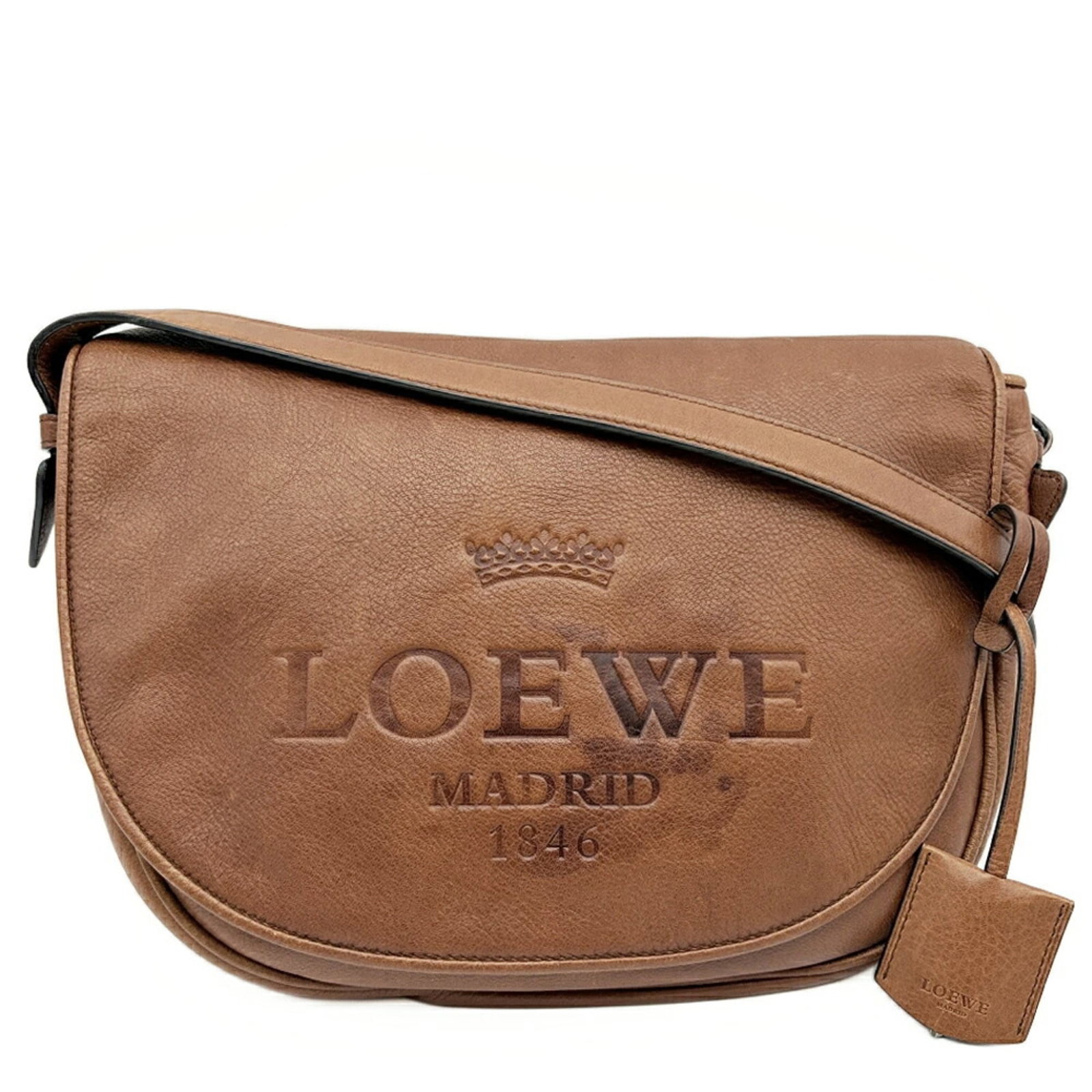 Shoulder Bag Leather: Shoulder Bag Leather Made from high-quality leather, this shoulder bag boasts a classic design with clean lines and a timeless brown color. With its compact size and durable construction, it's perfect