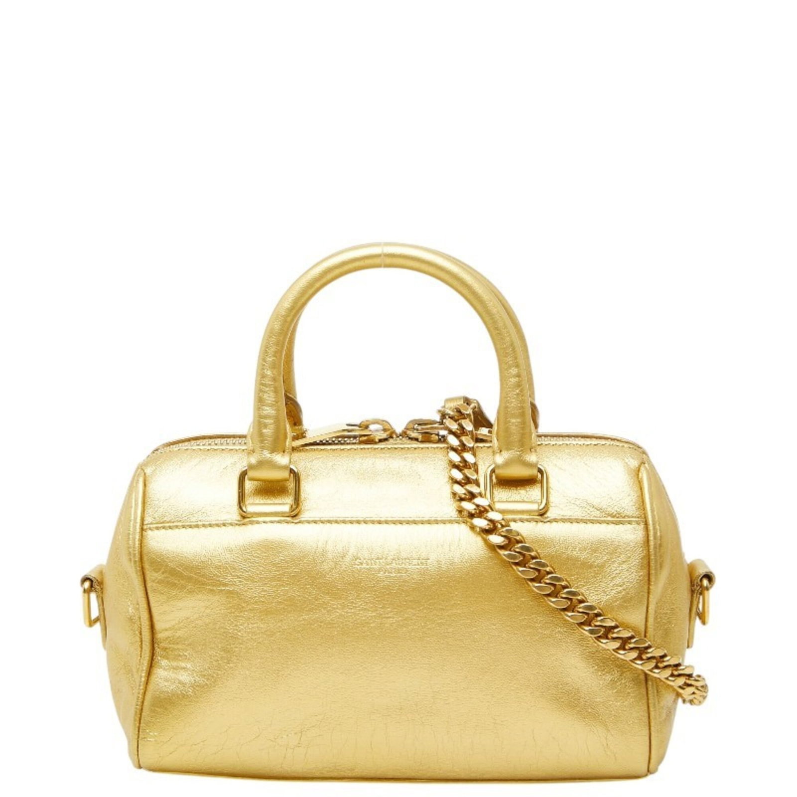 Saint Laurent Handbag Shoulder Bag Leather: Saint Laurent Handbag Shoulder Bag Leather Gold Saint Laurent Handbag Shoulder Bag Leather, measuring 11.5cm x 18cm x 7.5cm, features a classic design with high-quality leather material. The bag's